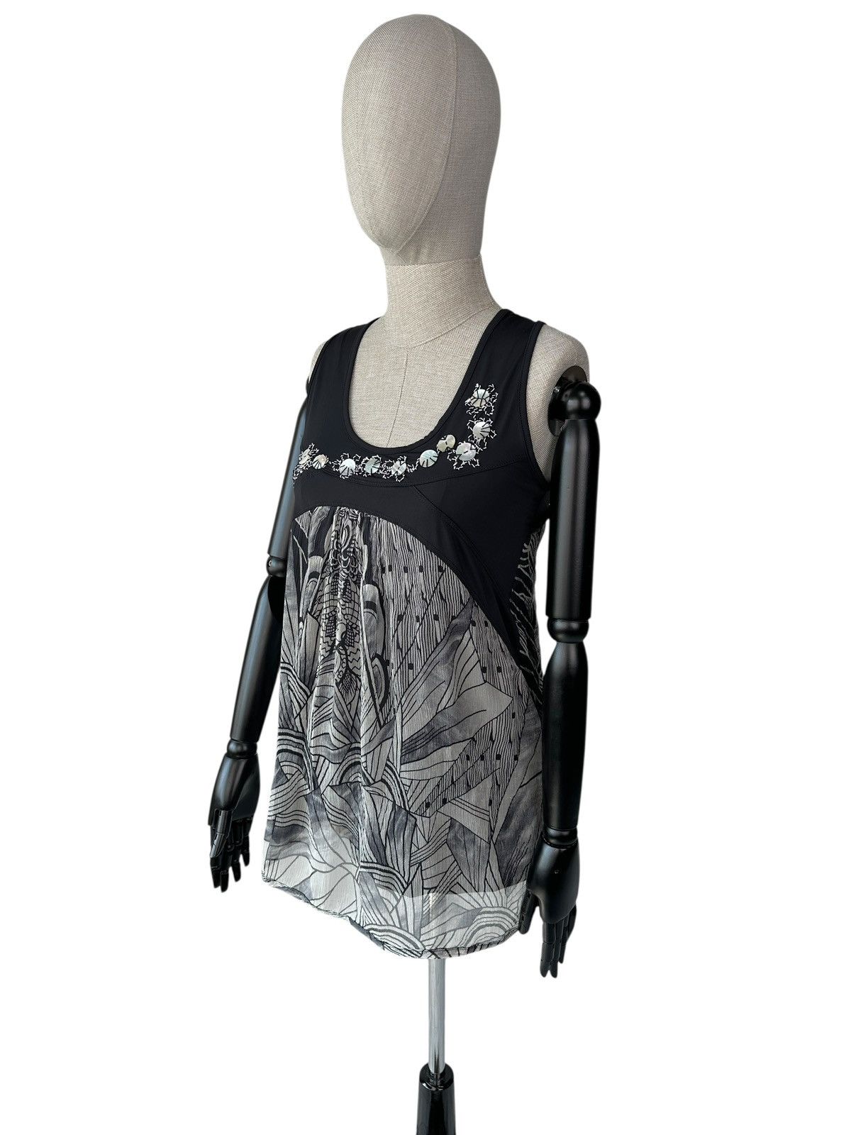 Other SAVE The QUEEN 100% Silk Tank Top Sleeveless Mesh Jersey Y2K Size XL / US 12-14 / IT 48-50 - 3 Thumbnail
