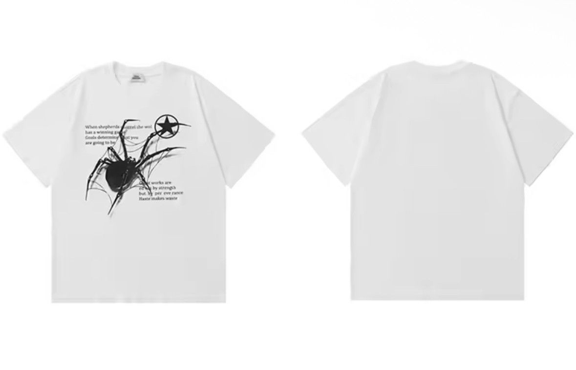 Japanese Brand Streetwear Y2K Vintage Spider Star Print Washed T-Shirt Punk Size US M / EU 48-50 / 2 - 4 Thumbnail