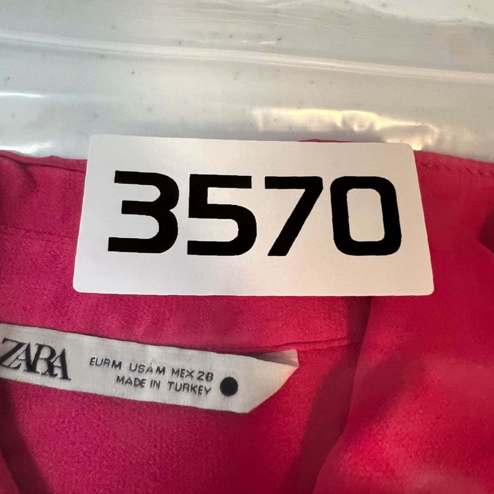 Zara Zara Womens Medium Hot Pink Button-Up Collared Shirt Long Sleeves Lightweight Size M / US 6-8 / IT 42-44 - 7 Thumbnail
