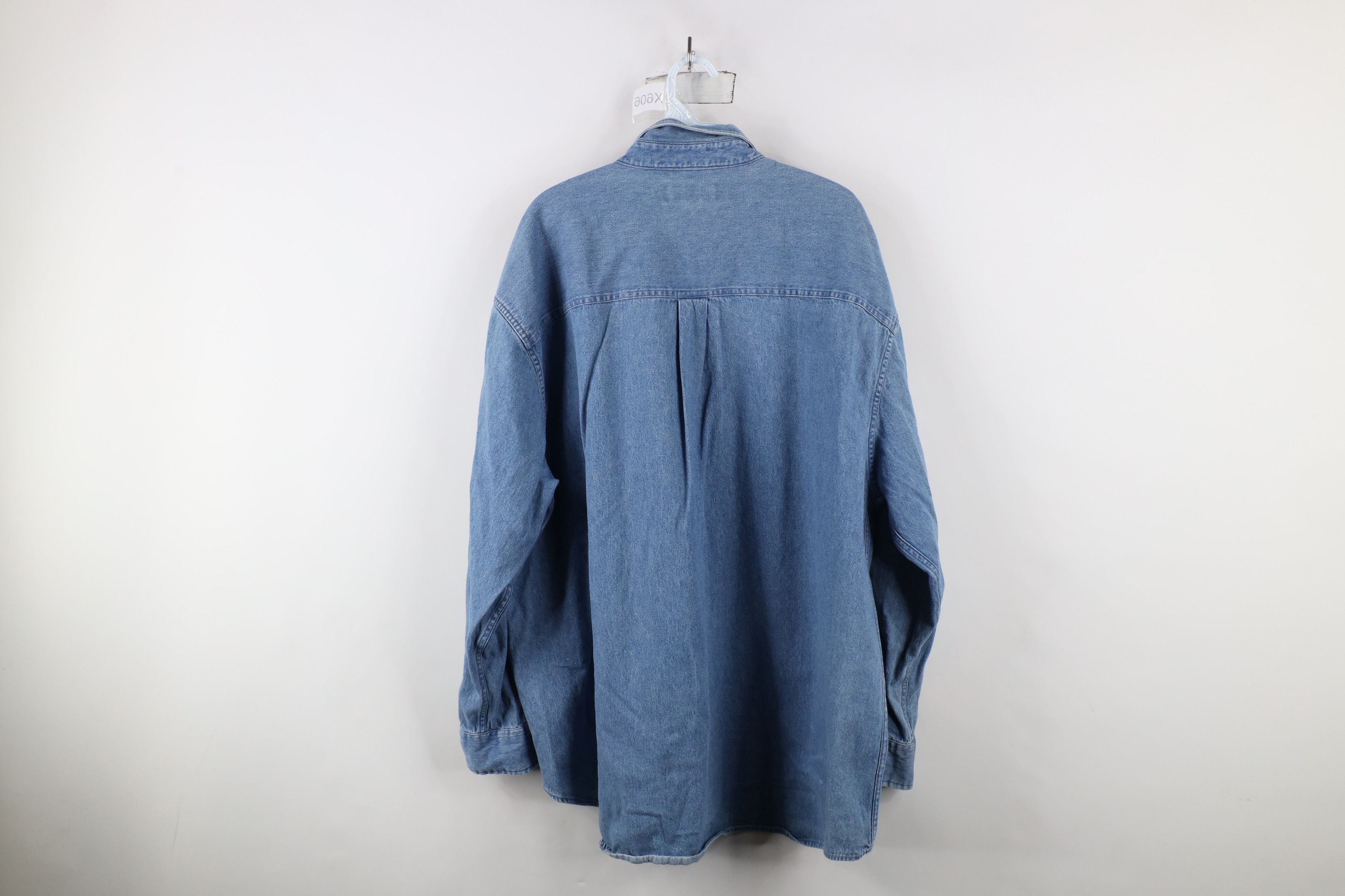 Vintage Vintage 90s Streetwear Denim Jean Button Down Shirt Blue Size US XXL / EU 58 / 5 - 9 Thumbnail