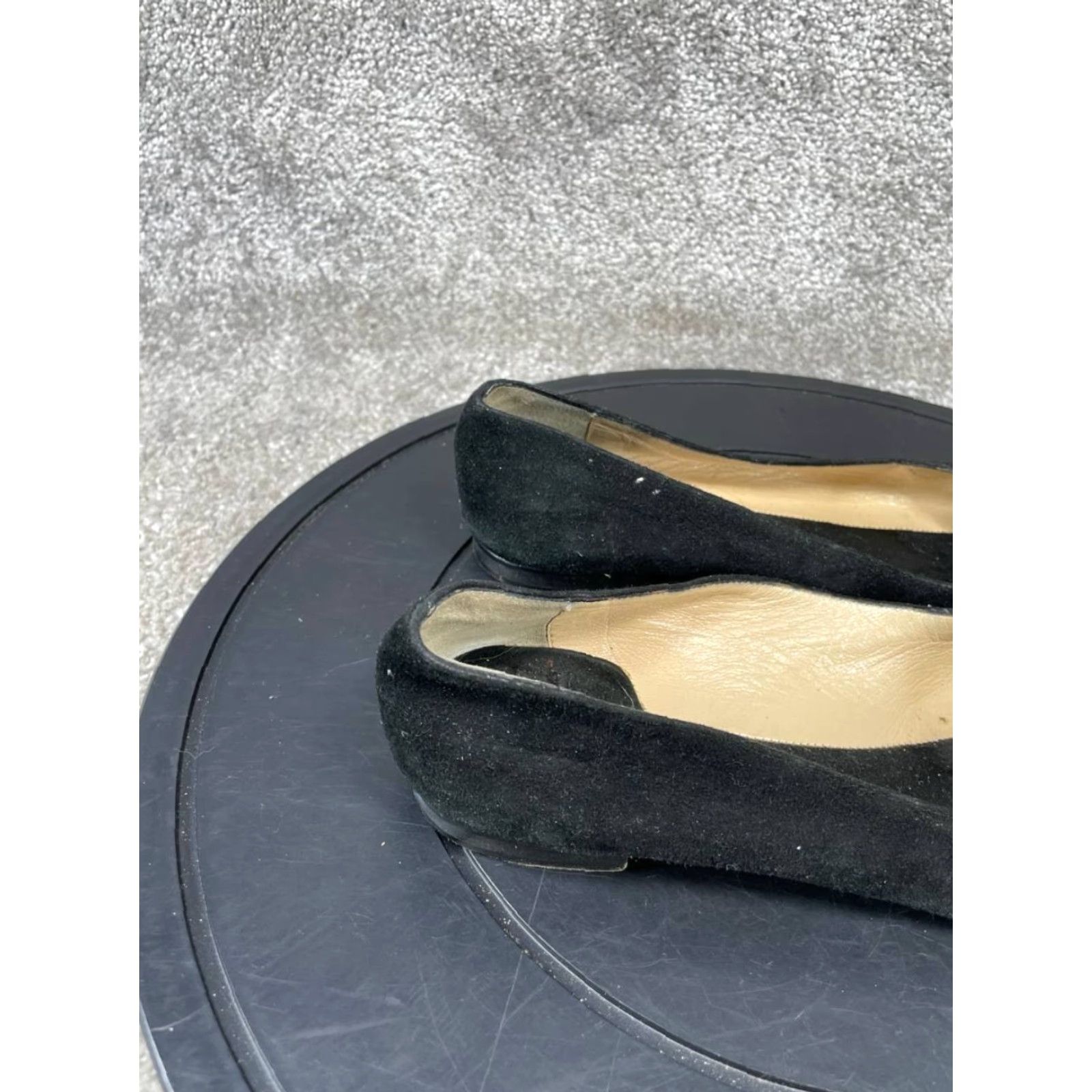 Vintage kate spade new york flats Womens 7.5 B Ballet Black Suede Bow Round Toe Slip On Shoes Size US 5.5 / IT 35.5 - 3 Thumbnail