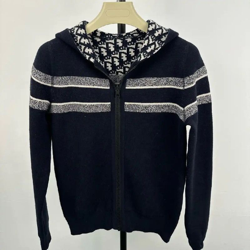 Dior Dior Women's Navy Wool Zip Jacket 0089 Size XS / US 0-2 / IT 36-38 - 1 Thumbnail