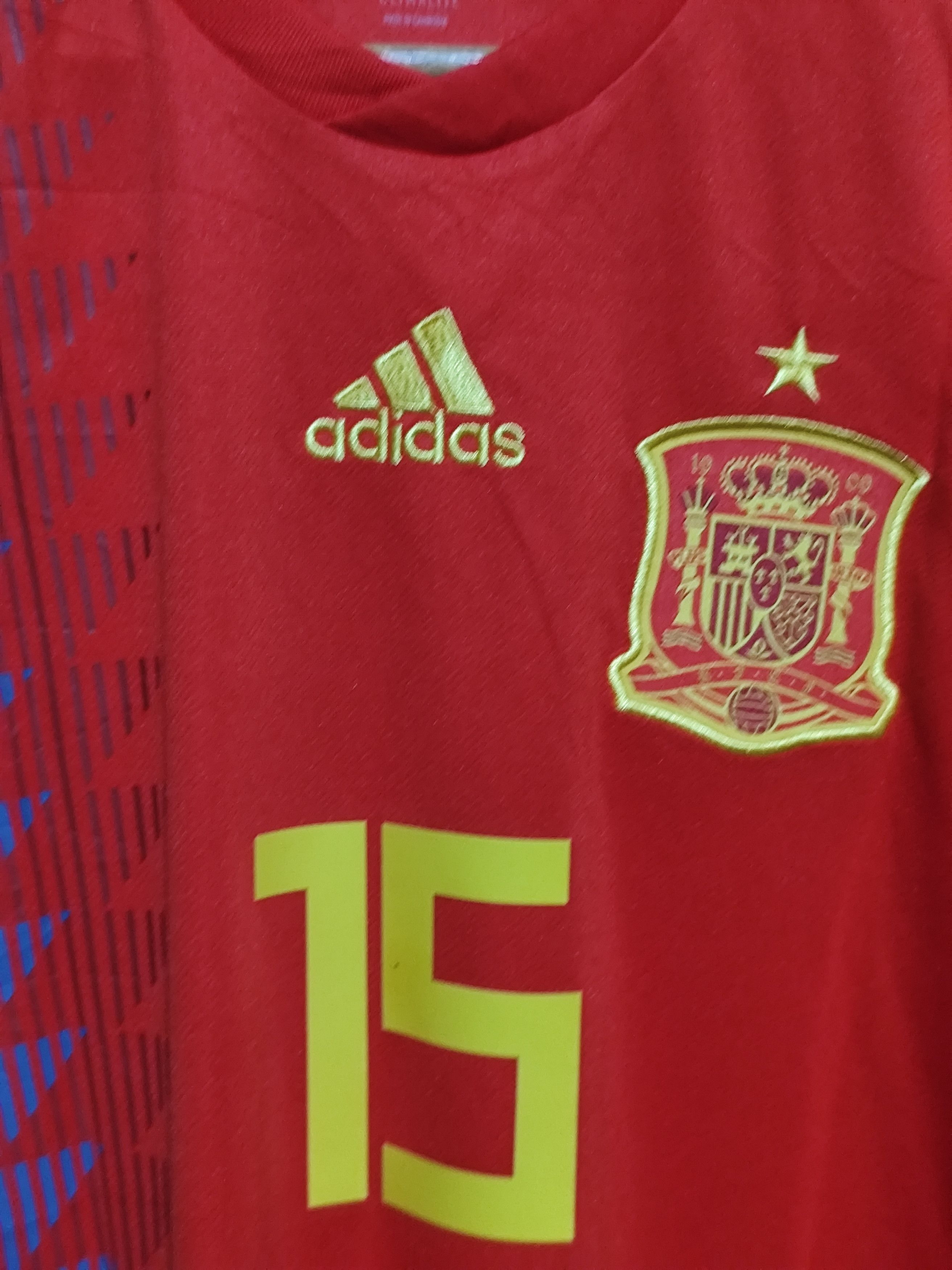 Adidas Adidas x Spain #15 Ramos World Cup 2018 Home Jersey Size US L / EU 52-54 / 3 - 3 Thumbnail