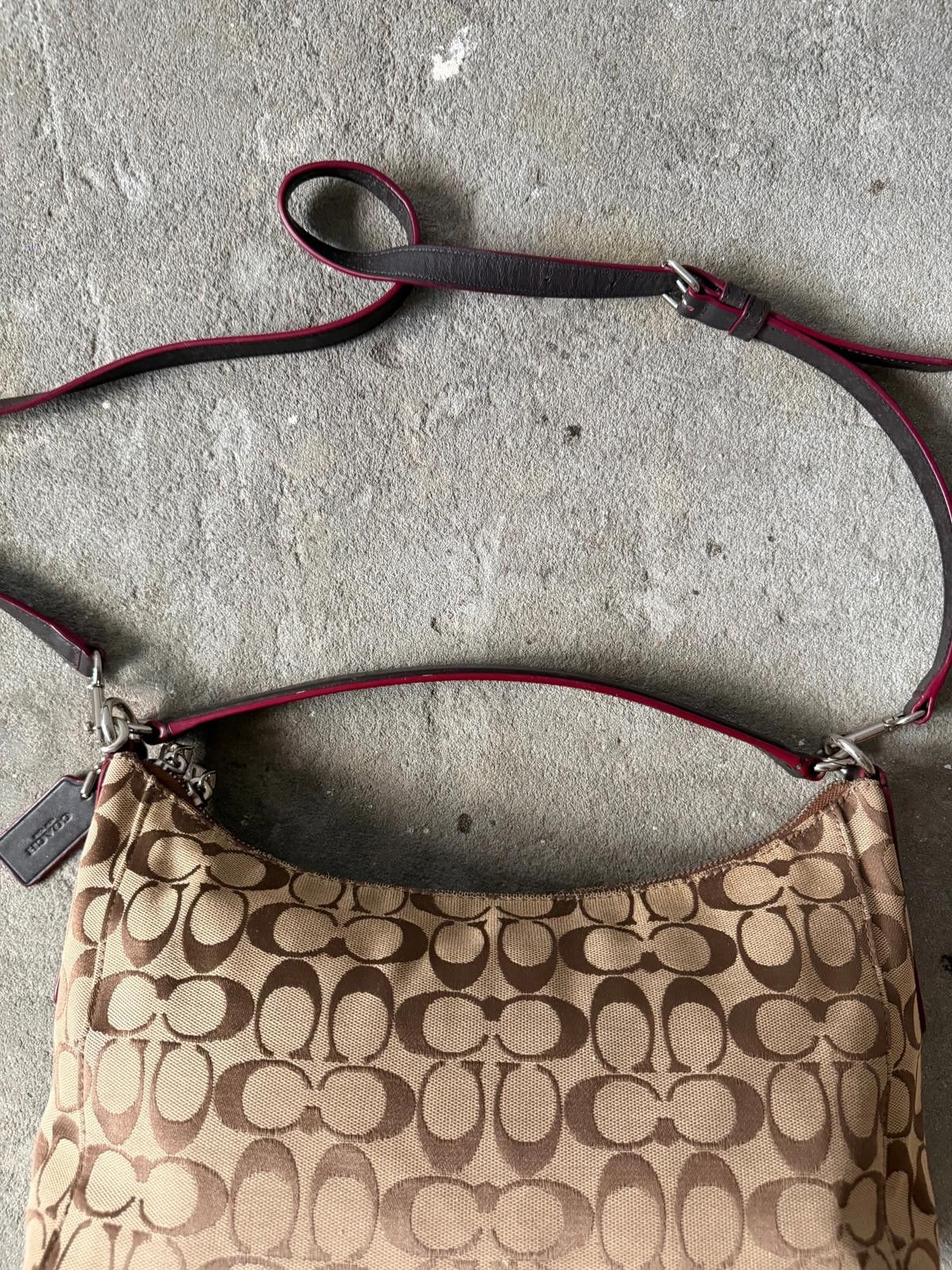 Coach Coach 2Way Canvas Hobo Shoulder Bag Beige Size ONE SIZE - 3 Thumbnail