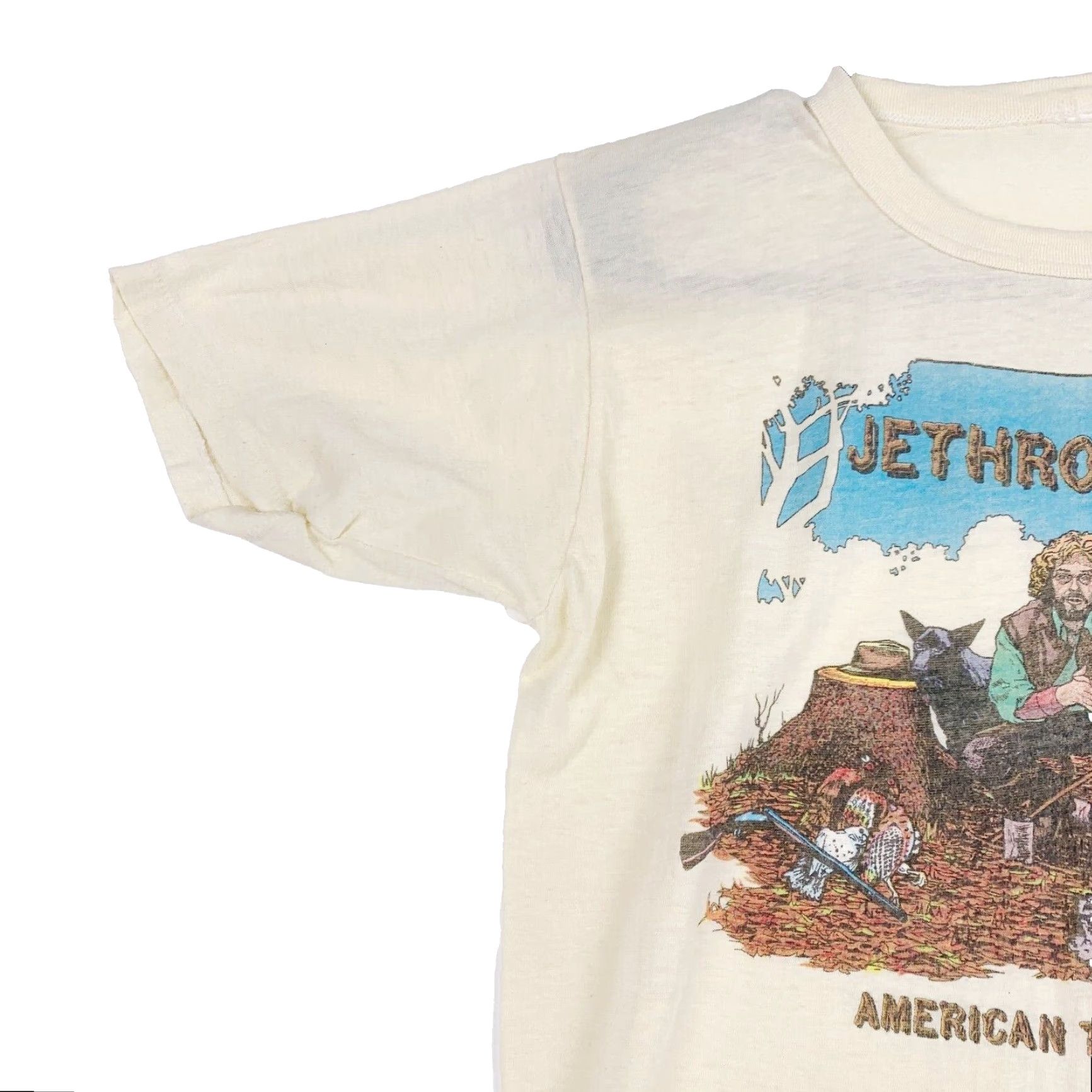 Vintage VINTAGE Jethro Tull American Tour Single Stitch Tee T-Shirt L White Mens Size US L / EU 52-54 / 3 - 4 Thumbnail