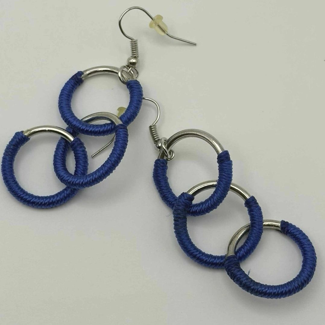 Other Silver & Blue Hoop Earrings Size ONE SIZE - 3 Thumbnail