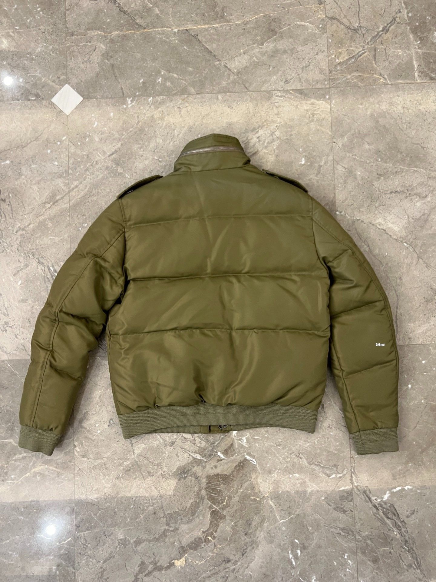 Saint Laurent Paris Saint Laurent Green Puffer Jacket with Epaulets Size US M / EU 48-50 / 2 - 2 Thumbnail