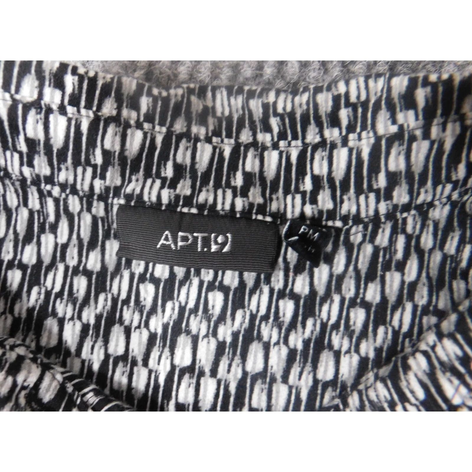 Apt. 9 Apt 9 Blouse Womens PM Petites Black Button Down Long Sleeve Collared Cotton Polyester Rayon Stretch Size M / US 6-8 / IT 42-44 - 5 Thumbnail