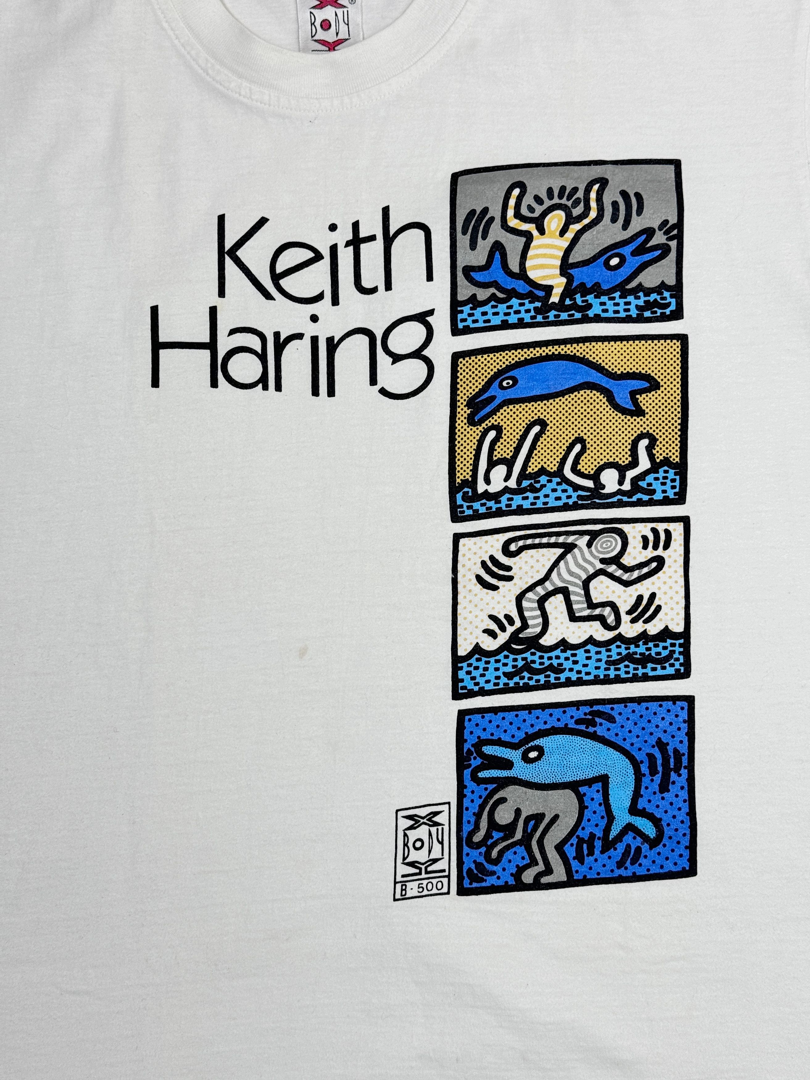 Designer × Keith Haring × Vintage Vintage Keith Haring Designer T-Shirt Dolphin & Humans Size US M / EU 48-50 / 2 - 9 Thumbnail