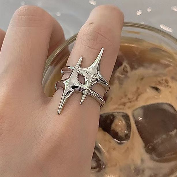 Jewelry Creative Oval Open Ring Size ONE SIZE - 3 Thumbnail