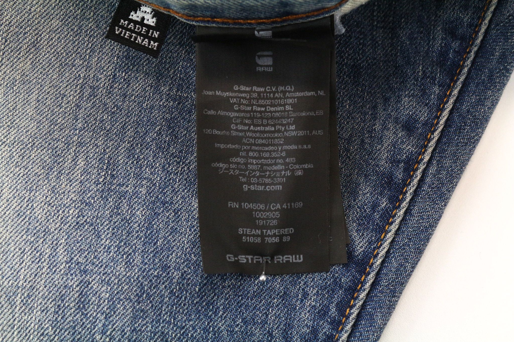 G-Star STEAN W29/L34 Washed Blue Cotton Jeans 74803 Size US 29 - 6 Thumbnail