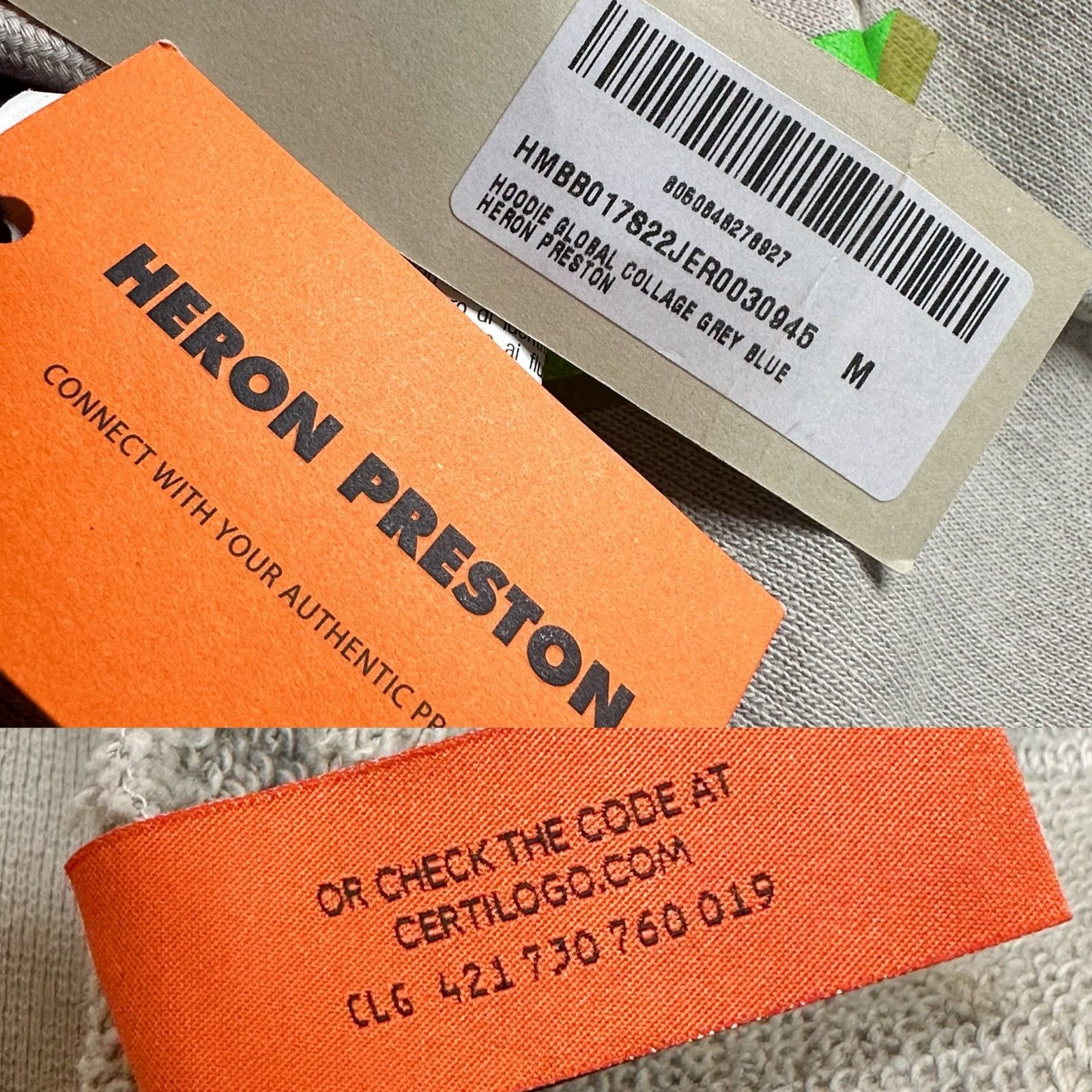 Heron Preston Heron Preston NWT Global Collage Grey Cotton Graphic Hoodie Size US M / EU 48-50 / 2 - 10 Thumbnail