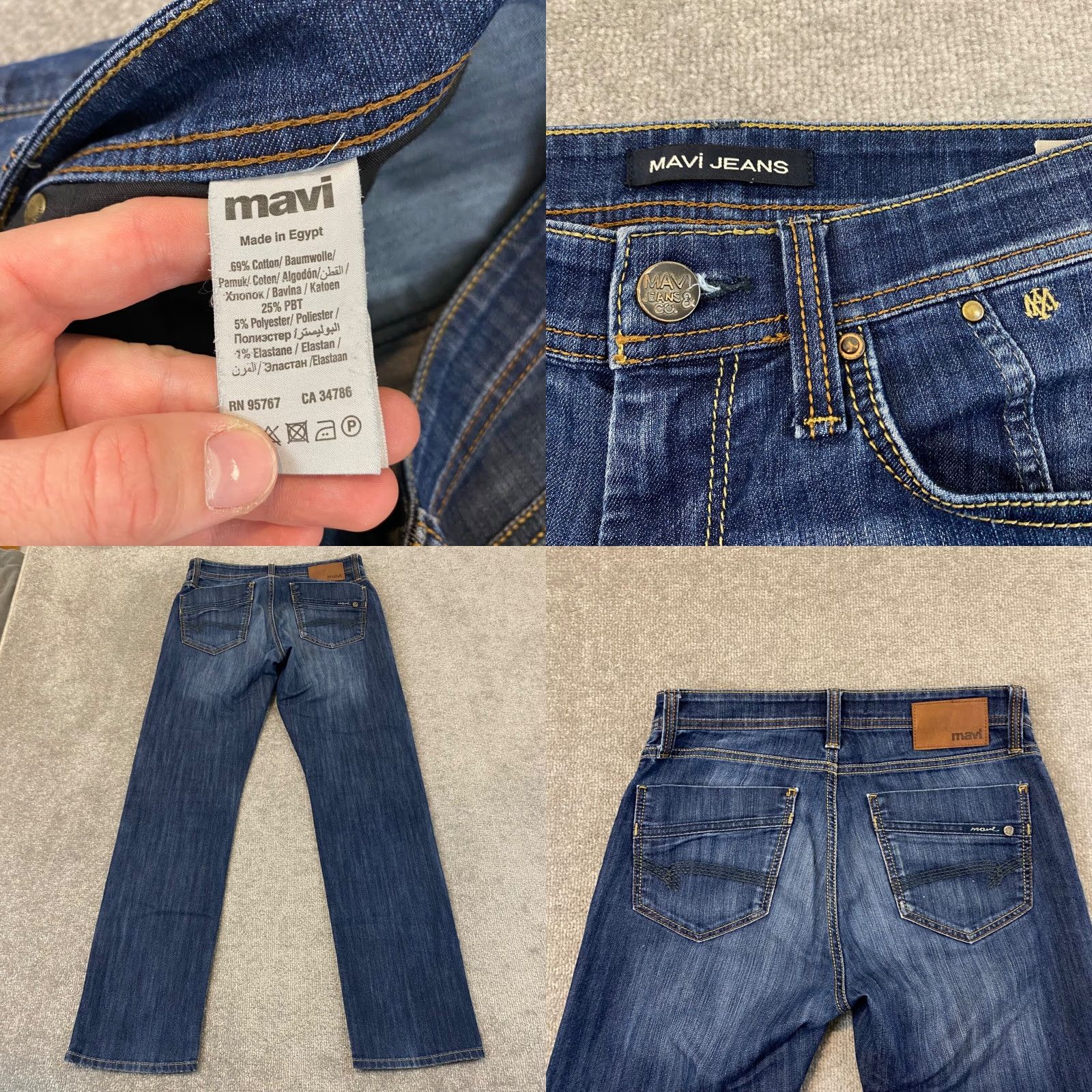 Vintage MAVI Zach Jeans Mens 30x32 Straight Leg Denim Pants Blue Medium Wash Stretch Size US 30 / EU 46 - 8 Thumbnail