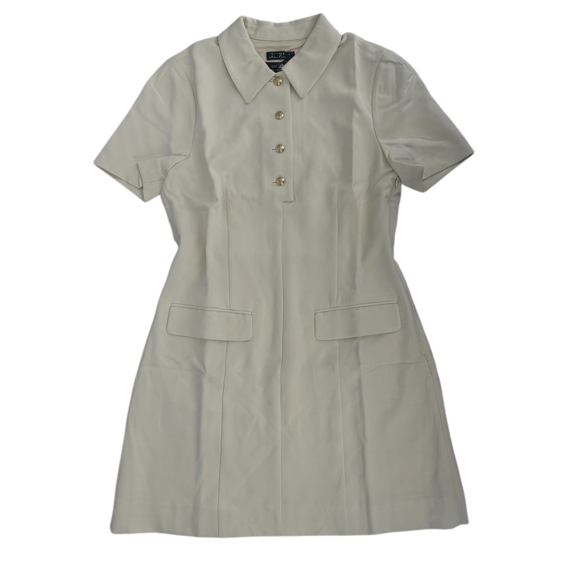 J.Crew J.Crew Classic Mod Tailored Mini Shirtdress 12 Ivory Gold Bu Size XL / US 12-14 / IT 48-50 - 3 Thumbnail