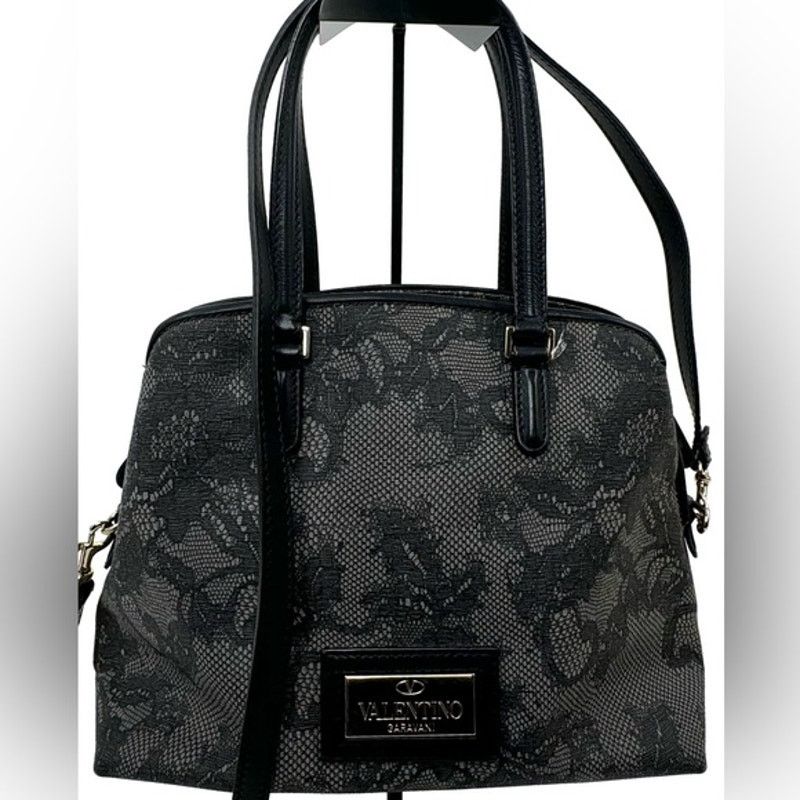 Valentino Valentino Garavani Black Lace Top Handle Bag Size ONE SIZE - 1 Thumbnail