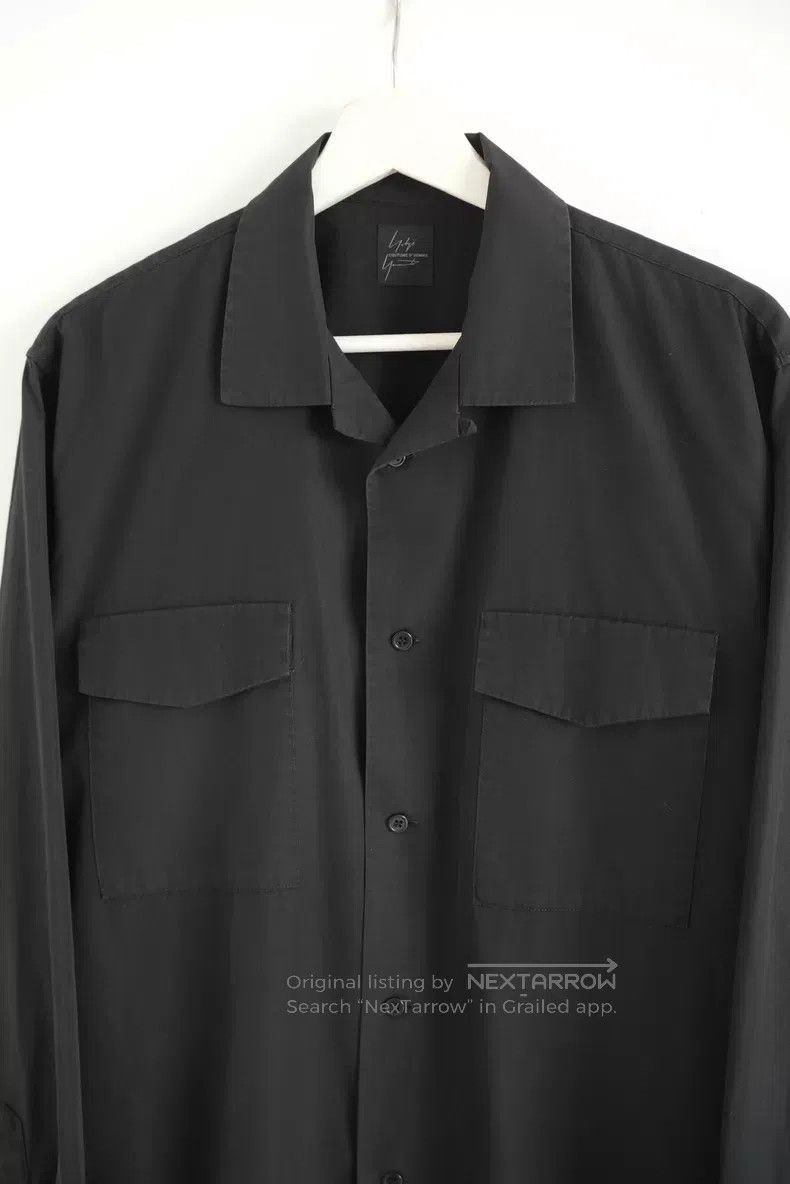 Yohji Yamamoto Yohji Yamamoto 17aw double pocket open neck black shirt Size US L / EU 52-54 / 3 - 3 Thumbnail