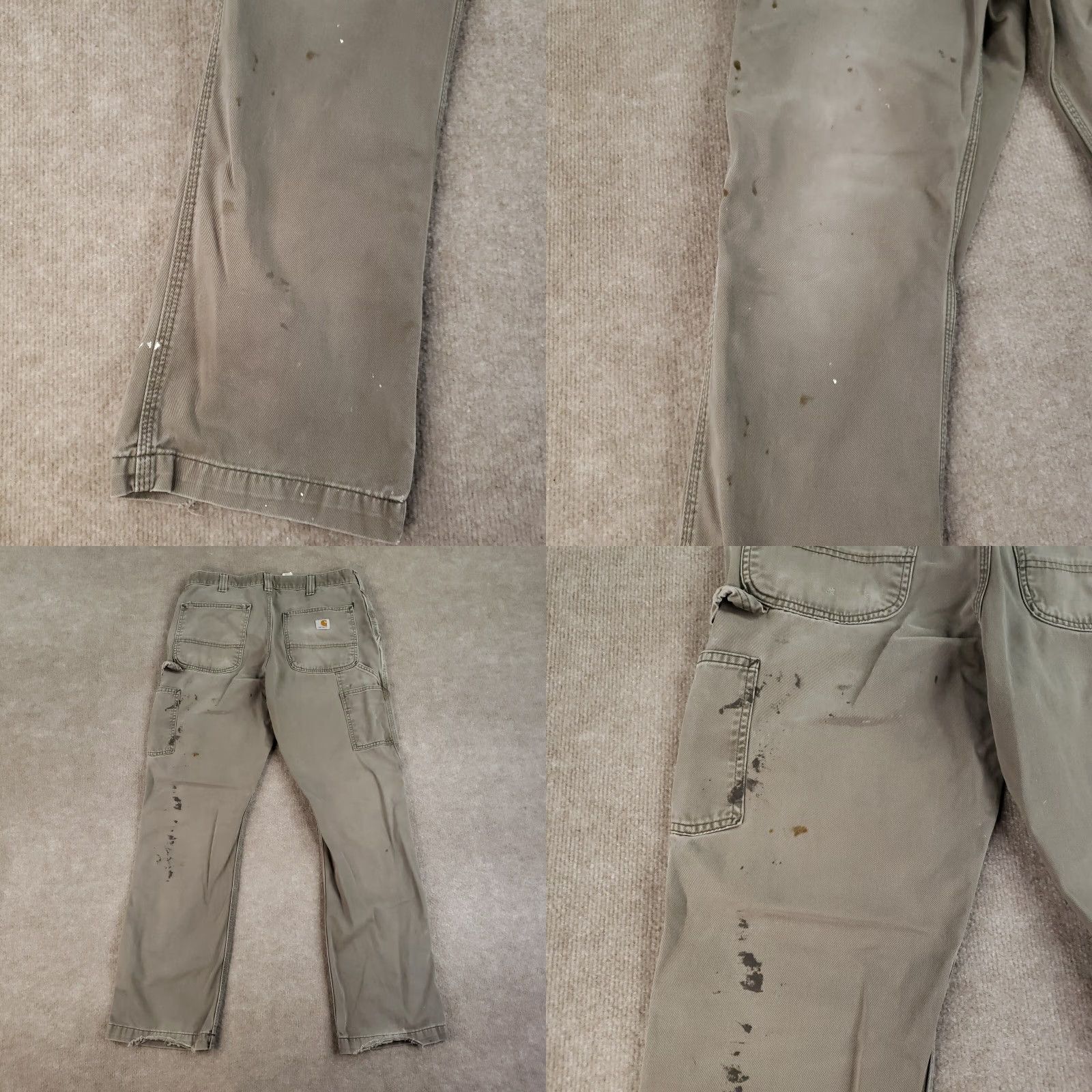 Carhartt Carhartt Carpenter Pants Men 34x32 Green Distressed Paint Relaxed Workwear Straight 5-Pocket Mens Size US 34 / EU 50 - 10 Thumbnail