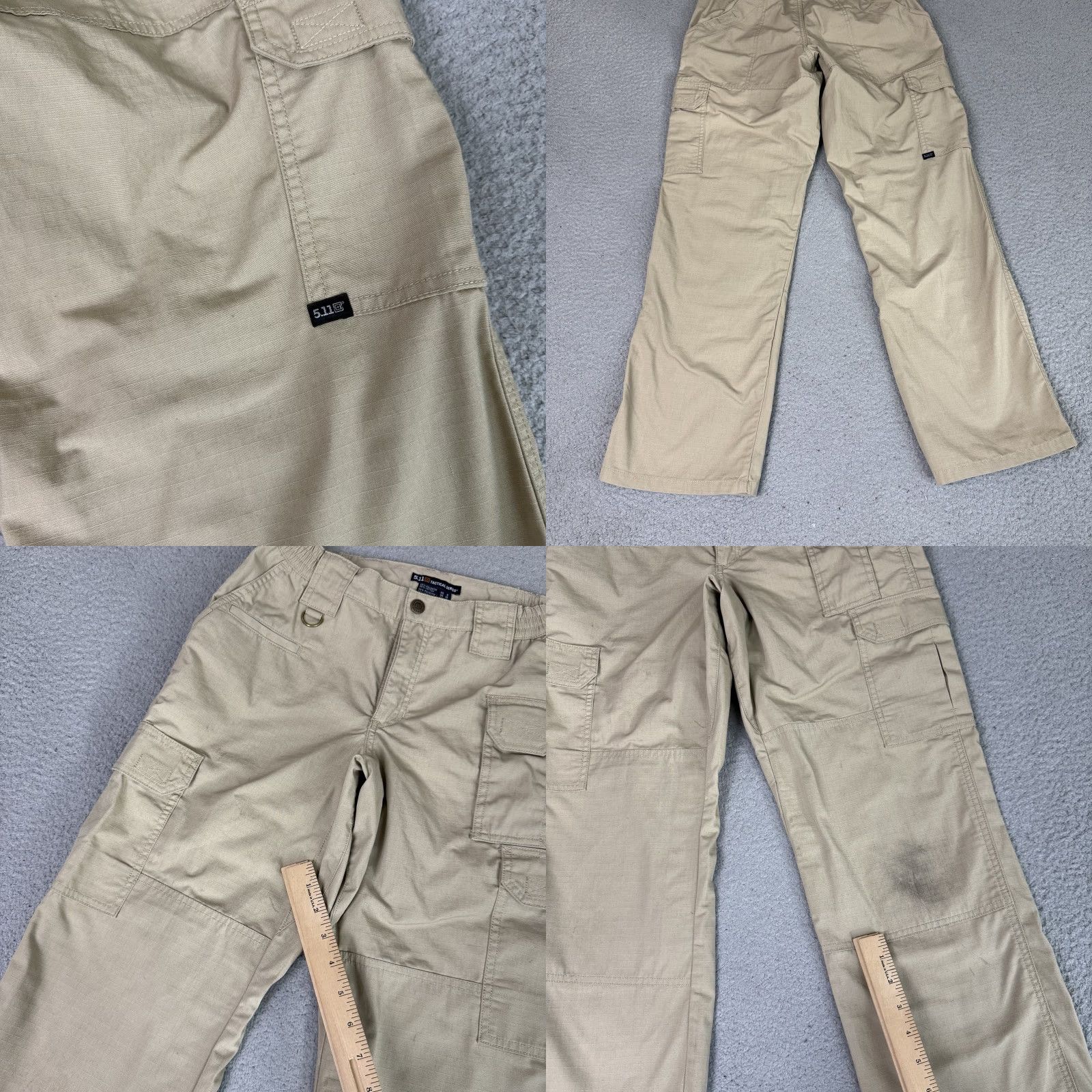 Vintage VINTAGE 5.11 Tactical Pro Pants Womens 6 Regular Khaki Ripstock Cargo Utility Distressed Size 28" / US 6 / IT 42 - 8 Thumbnail