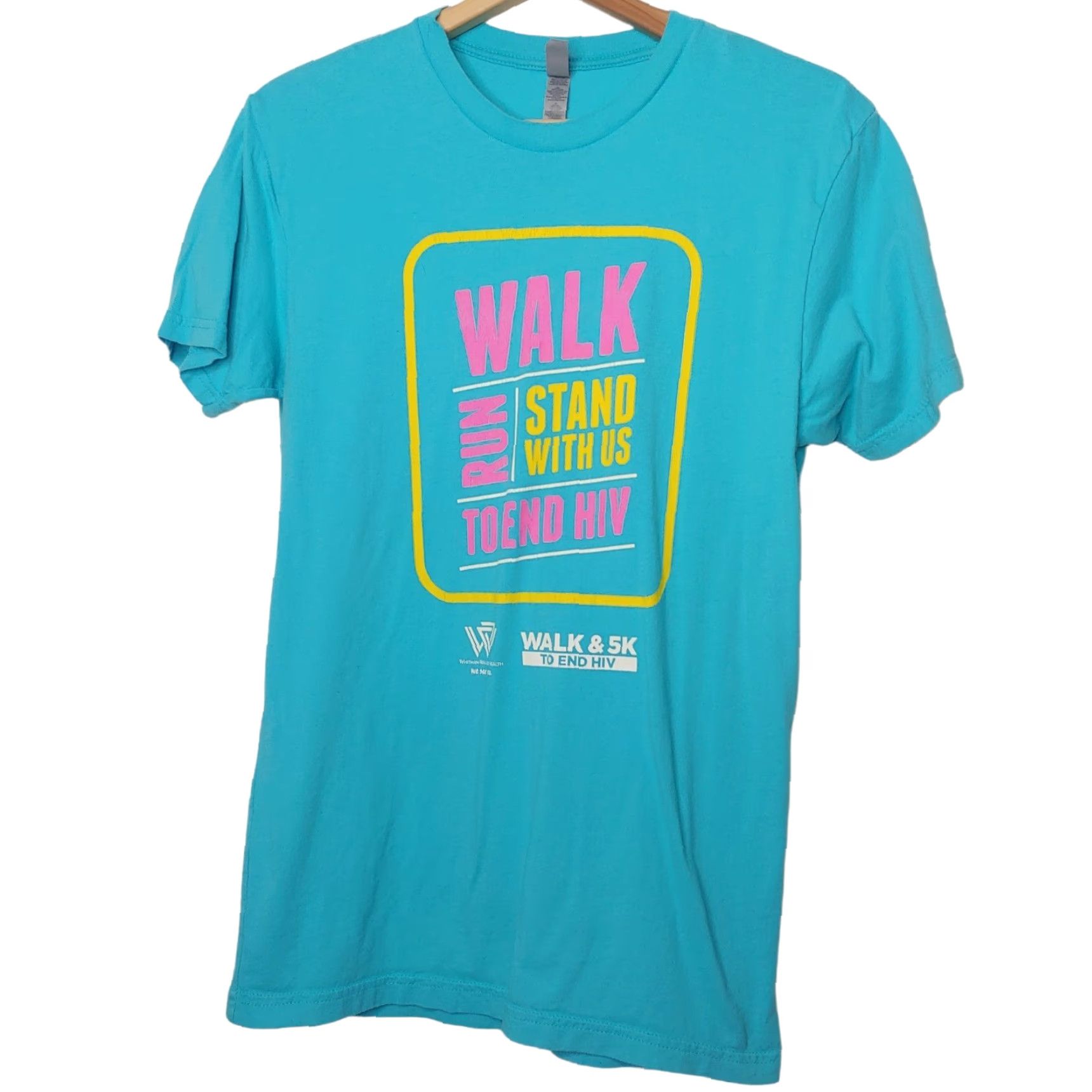 Next Level Walk 5K To End HIV Shirt Small Turquoise Washington DC 2019 Healthcare Running Shirt Unisex Adults S Blue HIV Support 2019 DC Walk 5K Event T Shirt Size US S / EU 44-46 / 1 - 2 Thumbnail