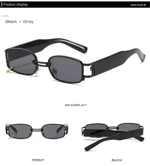 Electric Visual × Vintage Punk Metal Ring Eyewear Shades UV400 Men Square Sun Glasses Size ONE SIZE - 4 Thumbnail