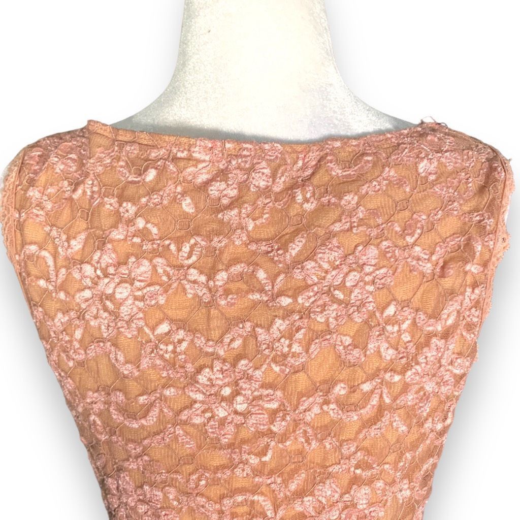 Vintage Vintage Ann Ferriday Pink Lace Tank Top Sleeveless Vneck Tie Size S / US 4 / IT 40 - 7 Thumbnail