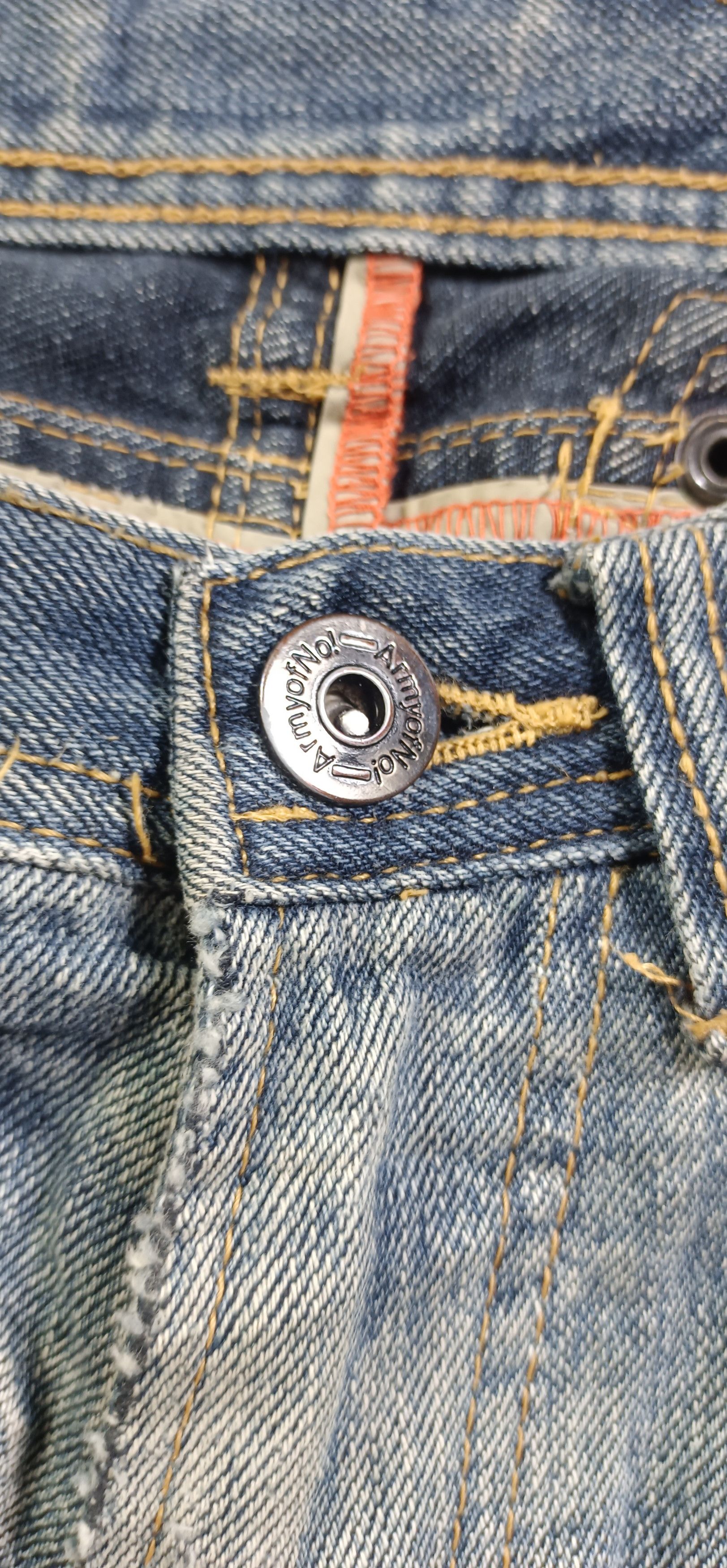 If Six Was Nine × Japanese Brand Army Of no! Honeycomb Distressed Jeans Size US 31 - 10 Thumbnail