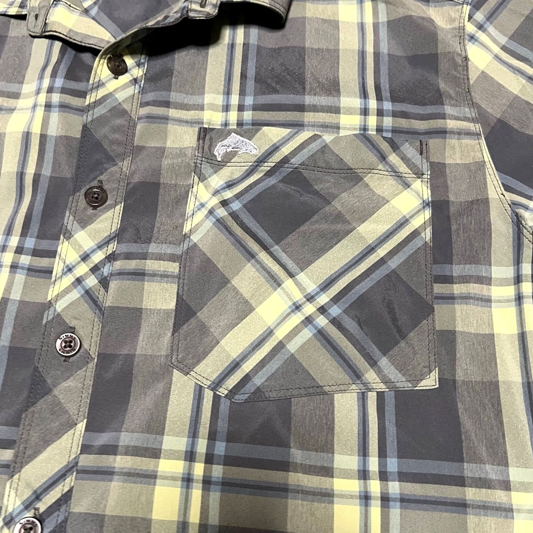 Vintage Simms Shirt Mens Large Green Plaid Fishing Long Sleeve Button Performance Shirt Size US L / EU 52-54 / 3 - 2 Thumbnail