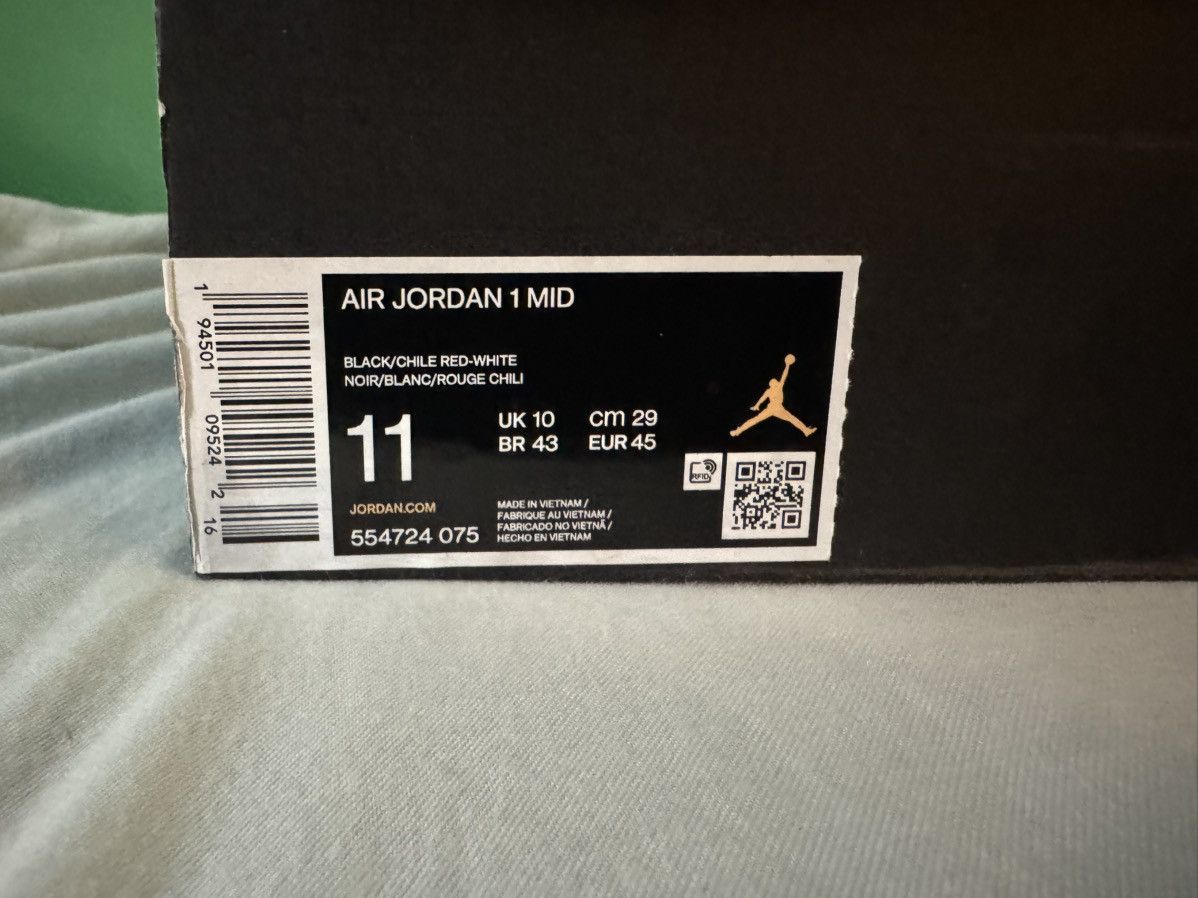 Jordan Brand Jordan 1 mid chile red 2021 Size US 11 / EU 44 - 7 Thumbnail