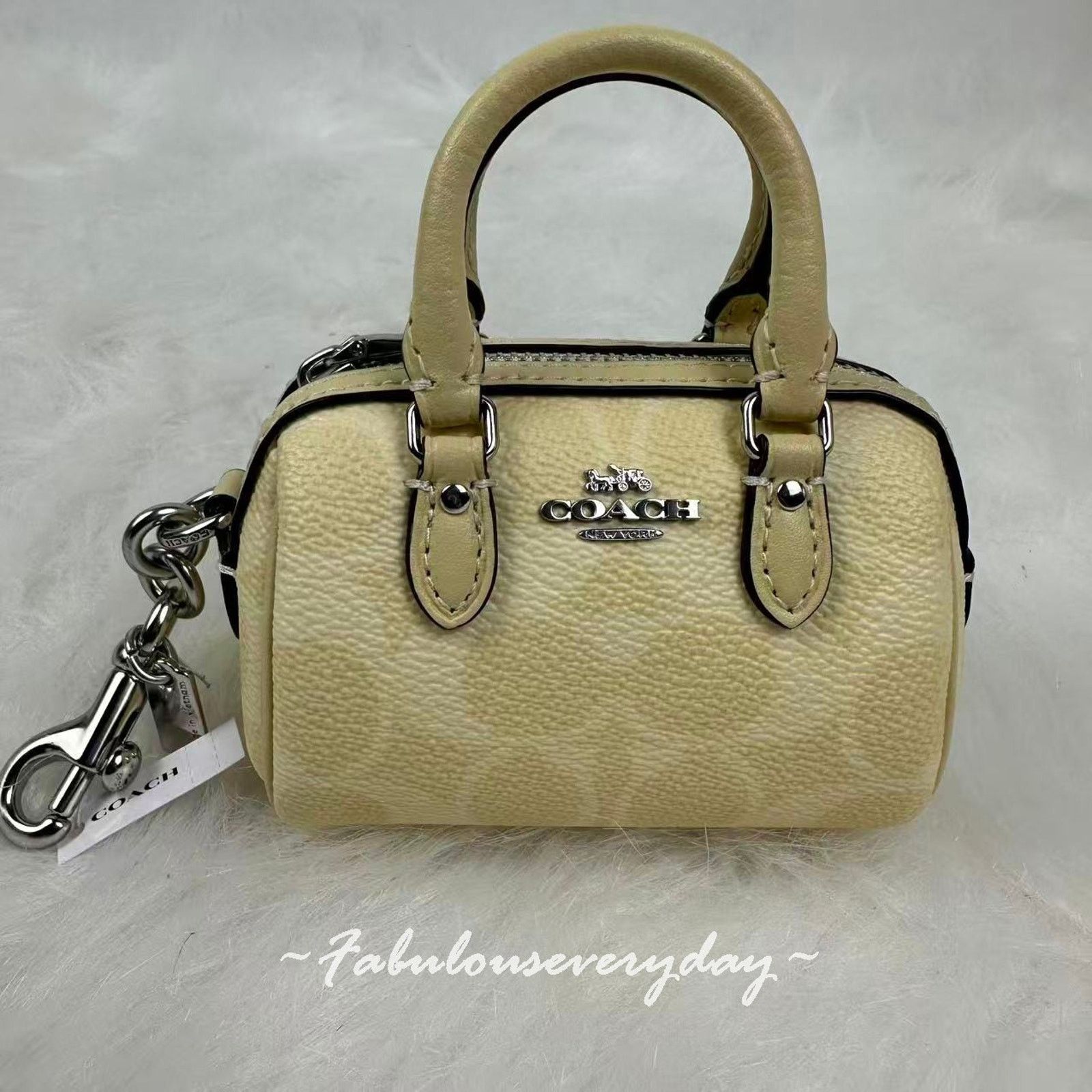 Coach COACH Mini Rowan Satchel Charm In Signature Canvas Yellow Size ONE SIZE - 1 Thumbnail