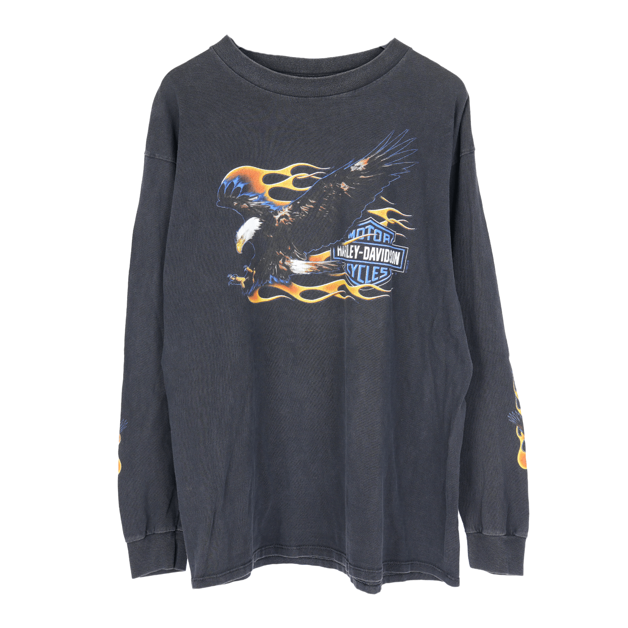 Vintage HARLEY EAGLE FLAME LONG SLEEVE Size US XL / EU 56 / 4 - 1 Thumbnail