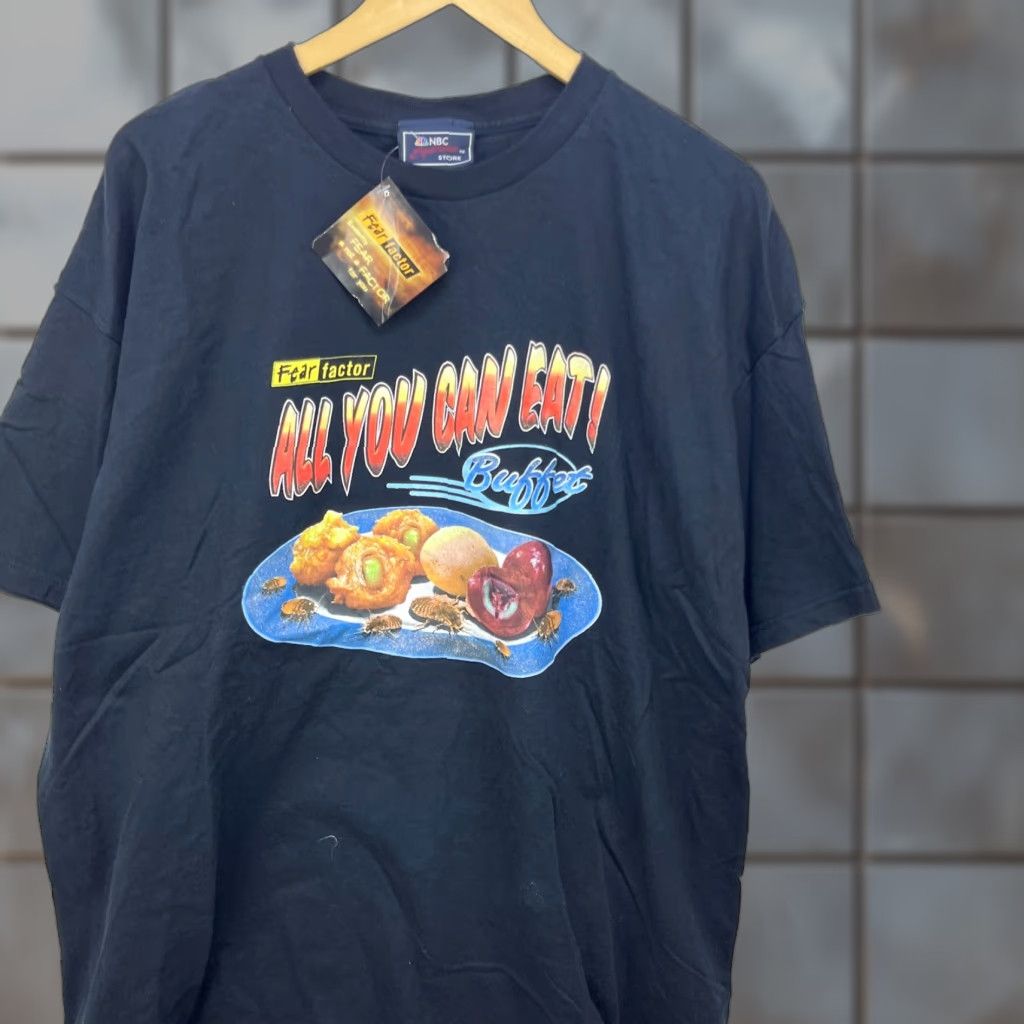 Vintage VINTAGE Fear Factor "All You Can Eat Buffet" NBC Promo T-Shirt 2XL Men Black Cotton Short Sleeve Crew Neck Shirt Size US XXL / EU 58 / 5 - 1 Thumbnail