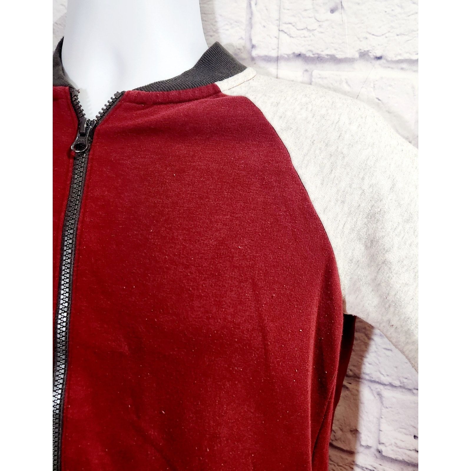 Old Navy Old Navy Burgundy Gray Full Zip Jacket 10 12 Large Size L / US 10 / IT 46 - 2 Thumbnail