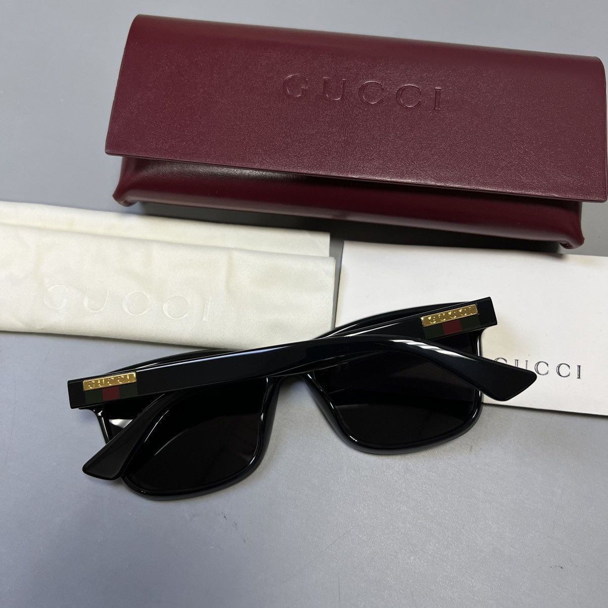 Gucci Gucci NEW Black Rectangular Men's Sunglasses NEW luxury Size ONE SIZE - 7 Thumbnail