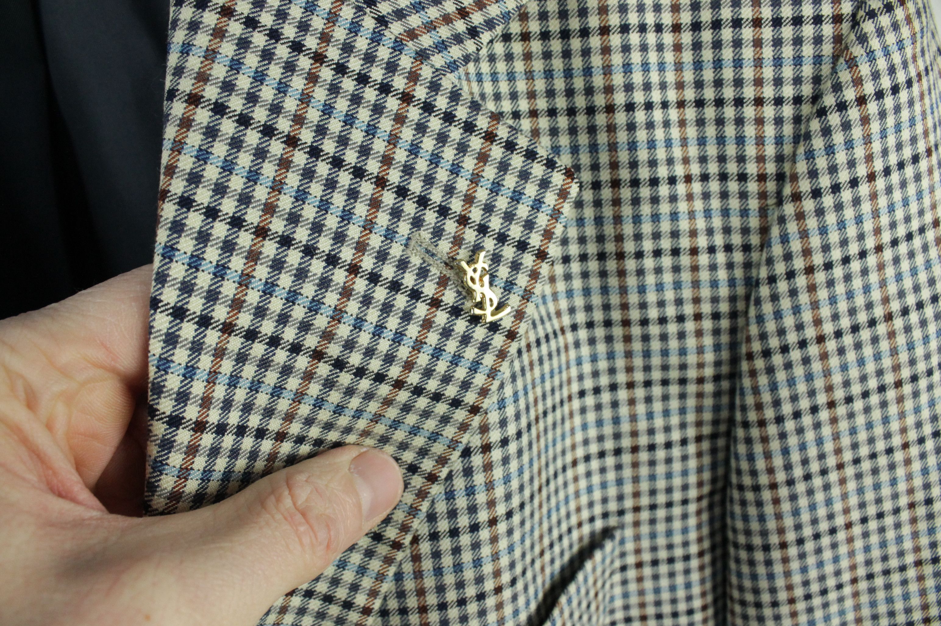 Yves Saint Laurent Vintage Yves Saint Laurent Blazer With Golden YSL Brooch Size US L / EU 52-54 / 3 - 4 Thumbnail