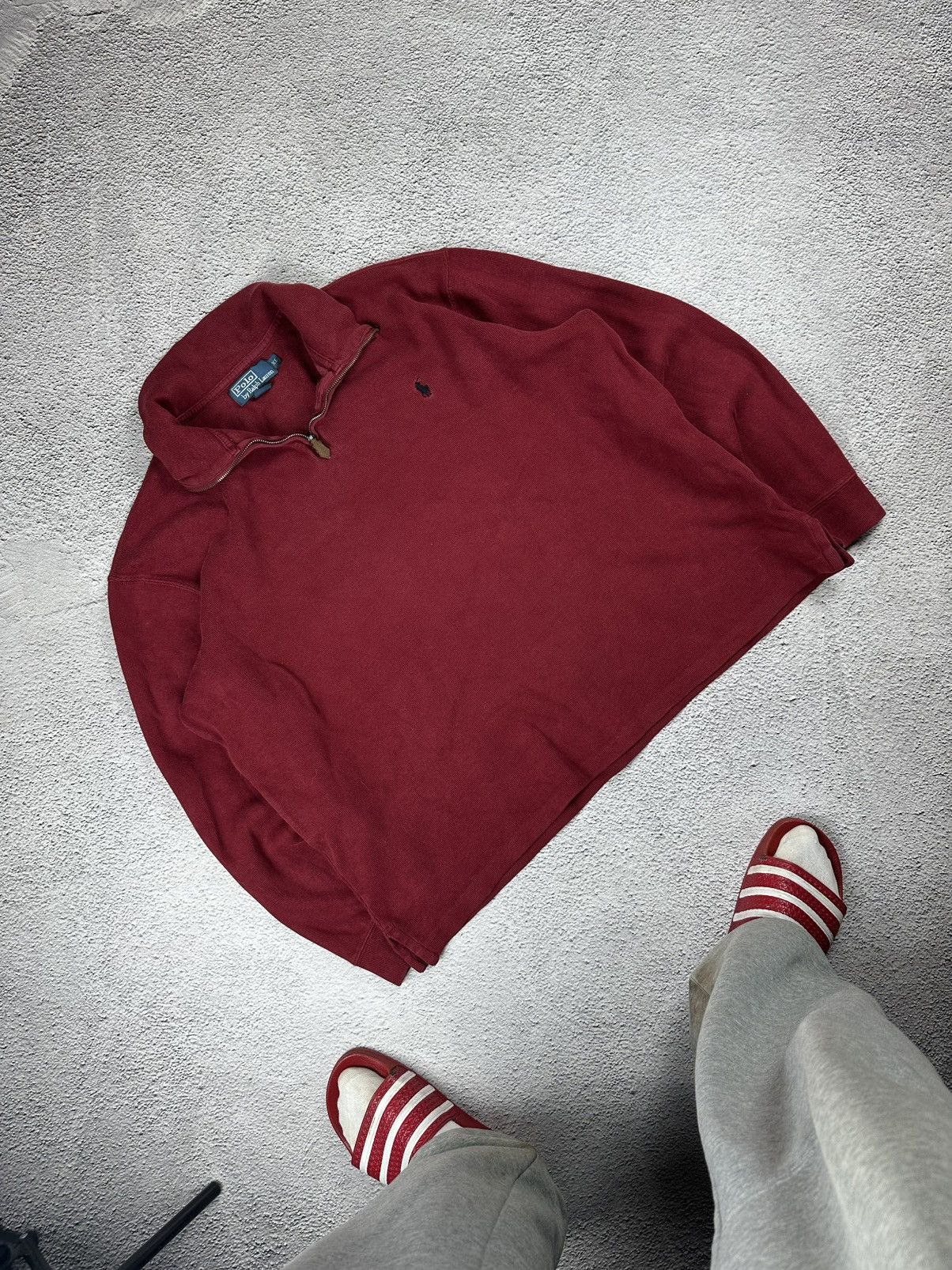 Polo Ralph Lauren Vintage Polo by Ralph Lauren 1/4 Zip Hoodie Knitwear Sweater Size US XL / EU 56 / 4 - 3 Thumbnail
