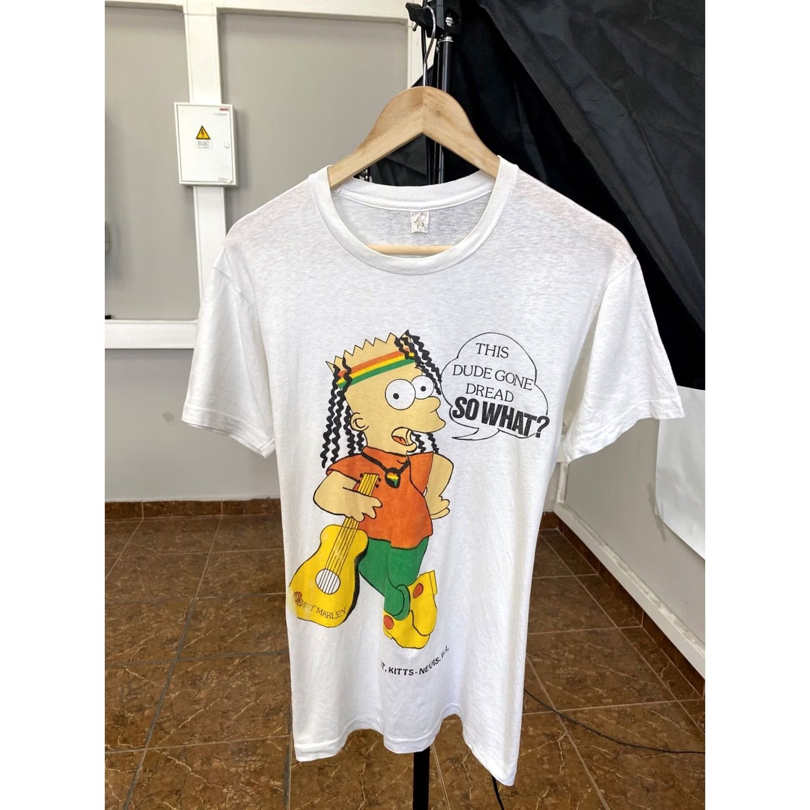 Fruit Of The Loom Vintage Bart Marley The Simpsons T-Shirt S White Mens 80s 90s Art Lisa Groening Signatures Shirts Size US S / EU 44-46 / 1 - 2 Thumbnail