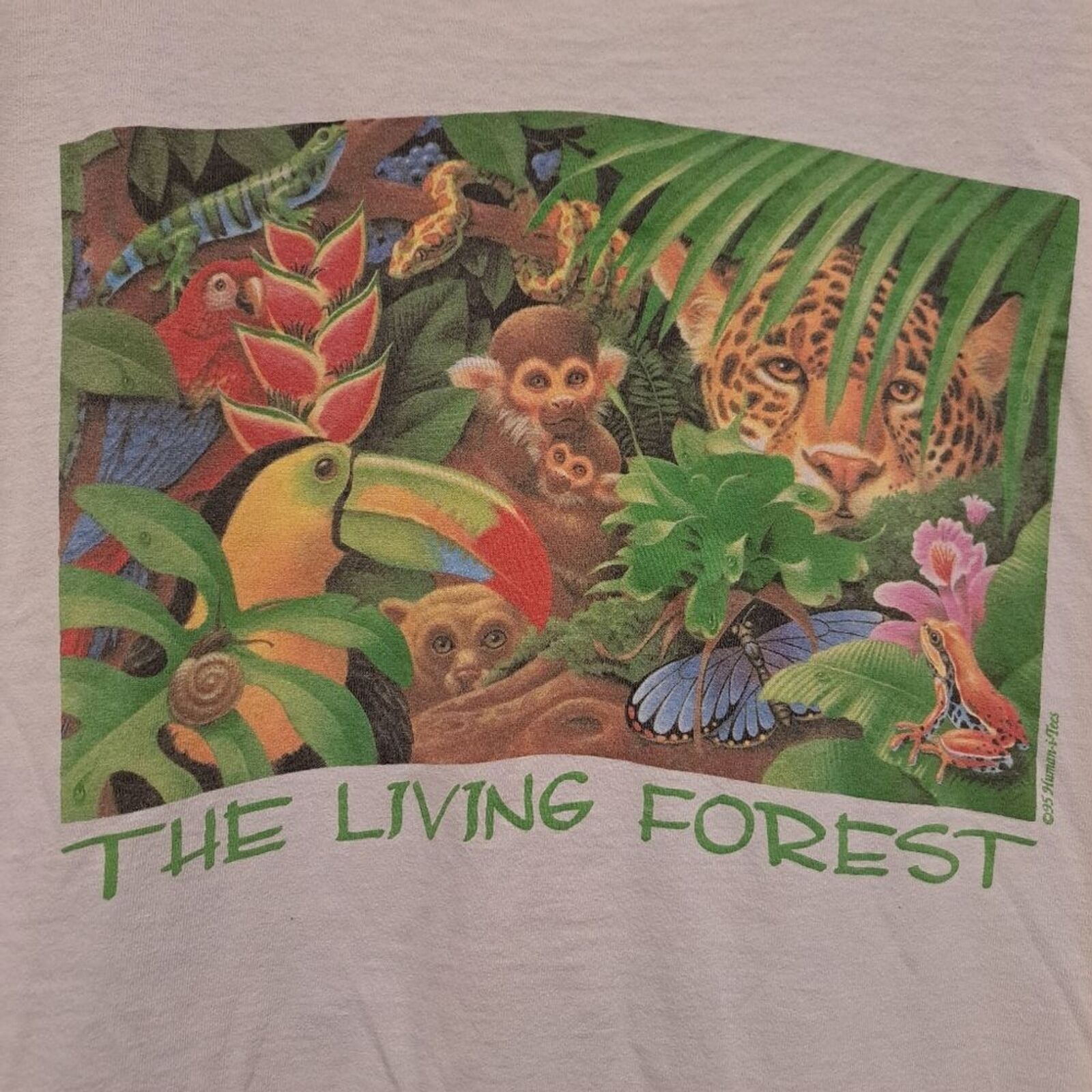 Anvil Vintage Y2K The Living Forest t-shirt from 1995 Anvil sz XL Size US XL / EU 56 / 4 - 3 Thumbnail