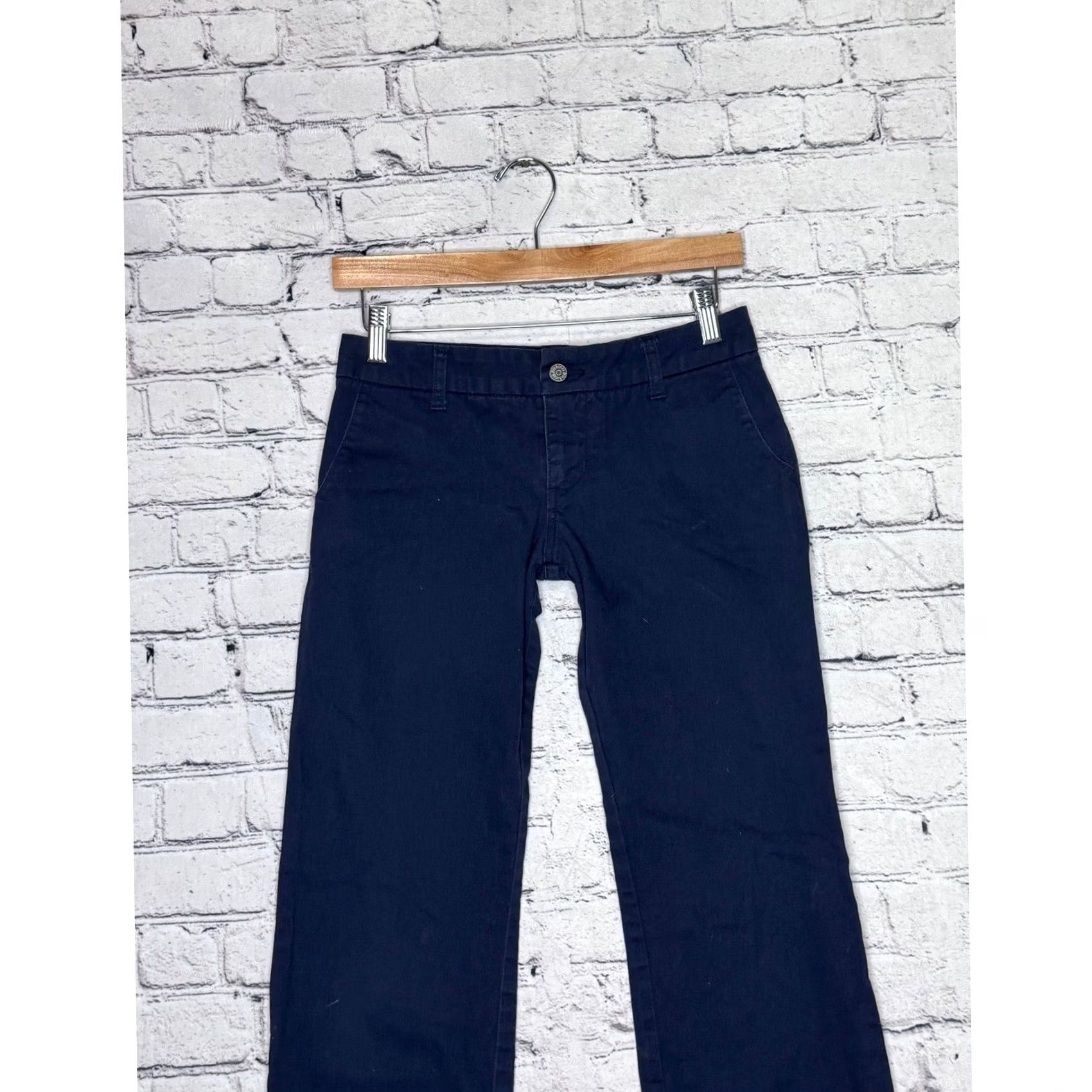 Dickies Dickies Women Navy Blue Flat Front Straight Leg Pants Size 3 Size 29" - 2 Thumbnail