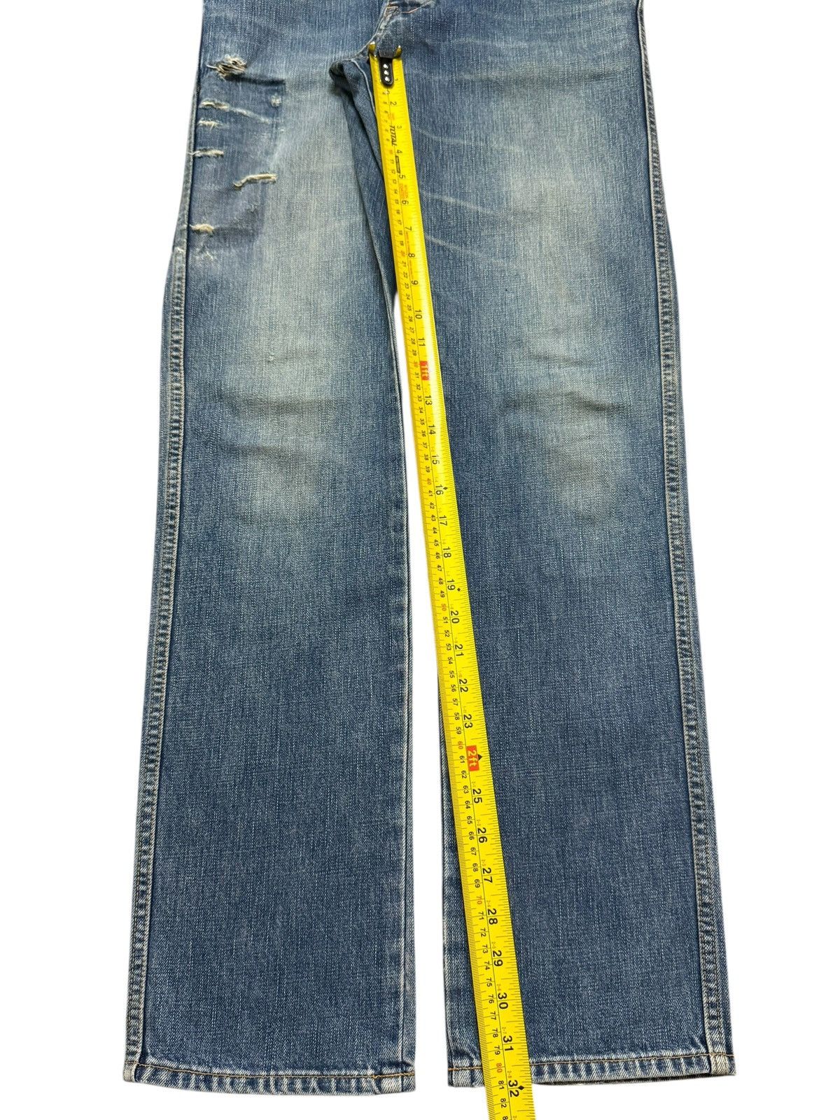 Johnbull Vintage 90s Japan Johnbull Blue Faded Wash Whisker Style Size US 30 / EU 46 - 13 Thumbnail