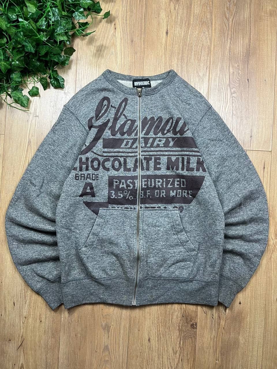 Hysteric Glamour HYSTERIC GLAMOUR DAIRY CHOCOLATE MILK Y2K ZIP SWEATSHIRT Size US M / EU 48-50 / 2 - 1 Thumbnail