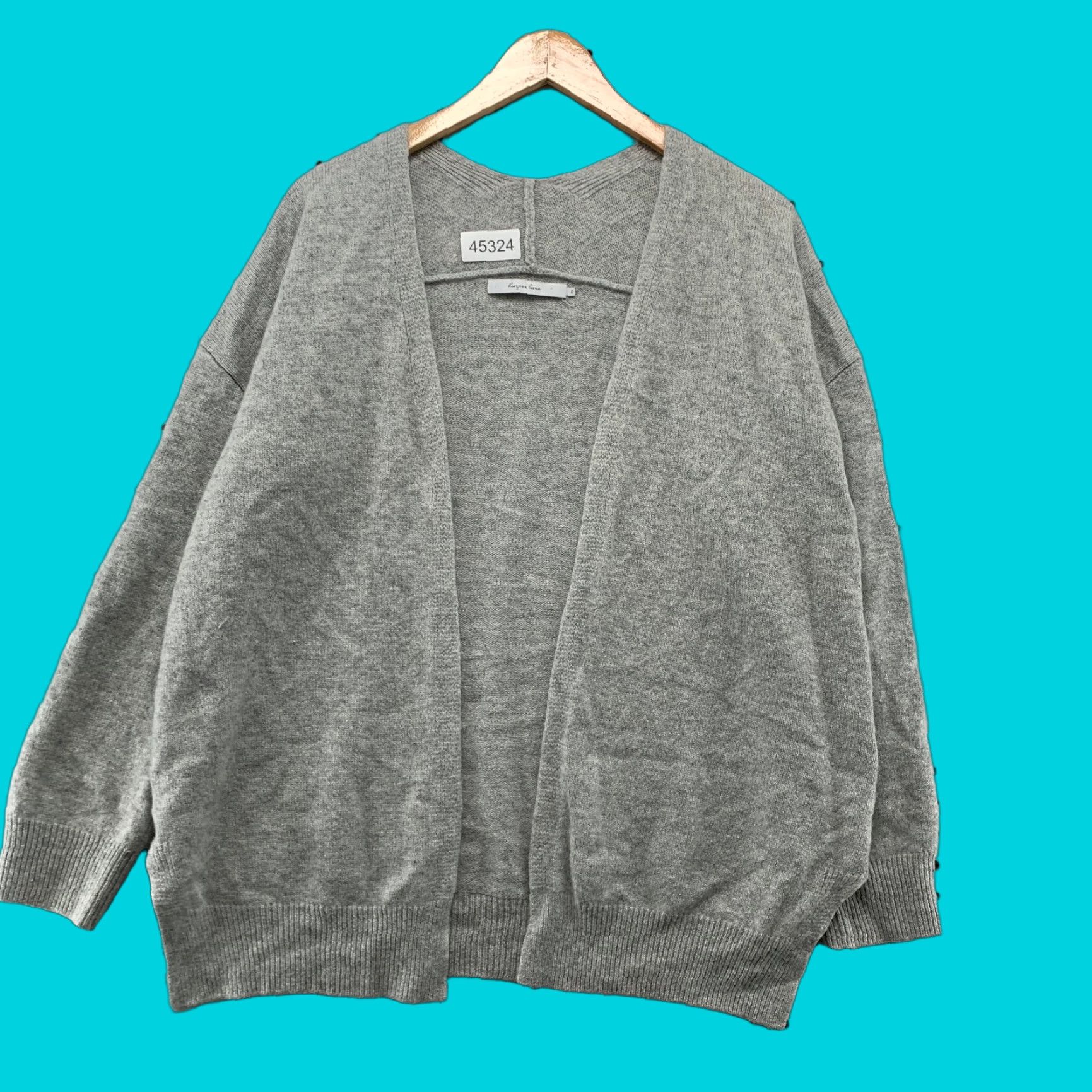 Vintage Harper Lane Wool Cashmere Cardigan Sweater Womens M Gray Open Cozy Soft cardigan Size M / US 6-8 / IT 42-44 - 1 Thumbnail