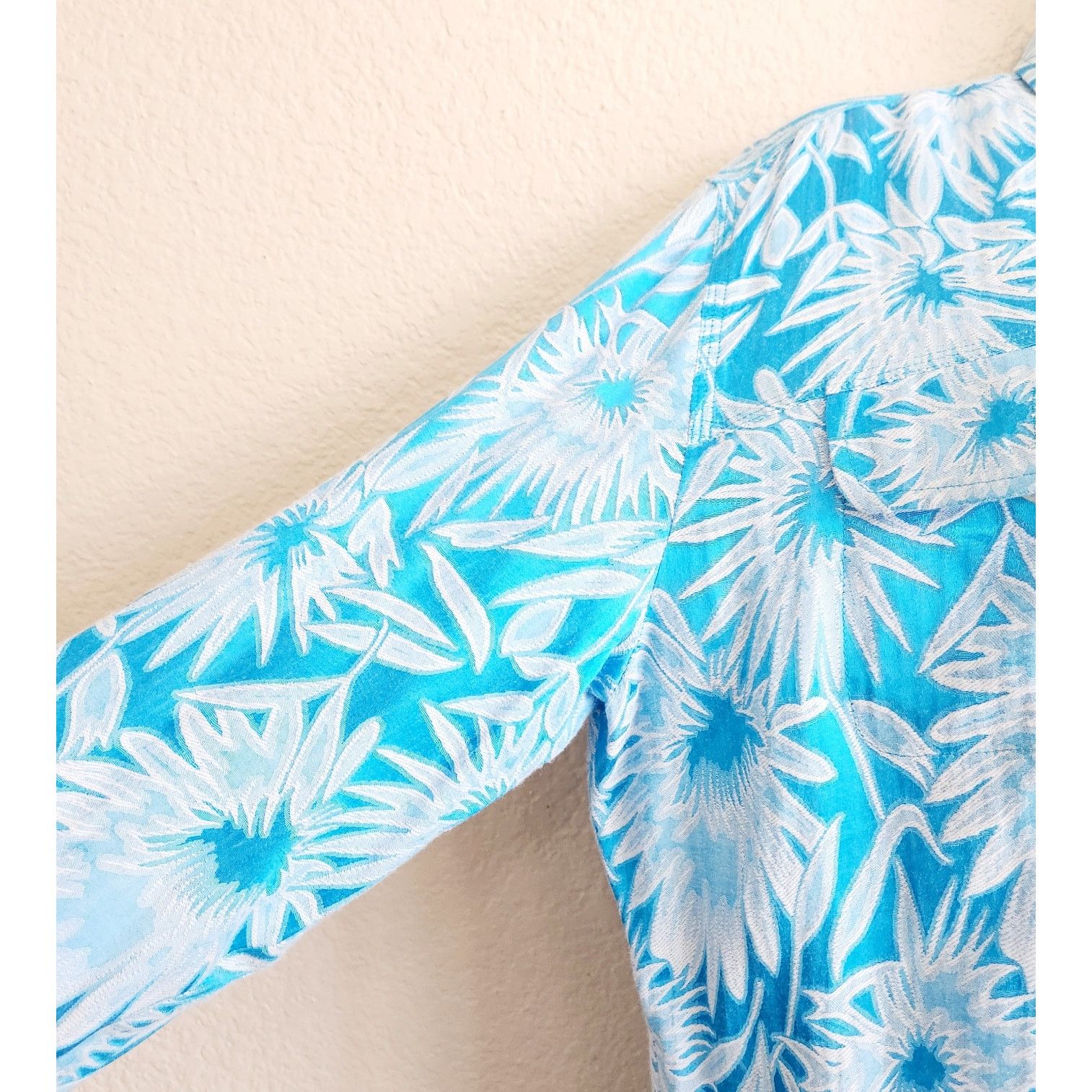 Chicos Chico's Tessa Jacket Turquoise White 2 Large New With Tags Size L / US 10 / IT 46 - 2 Thumbnail