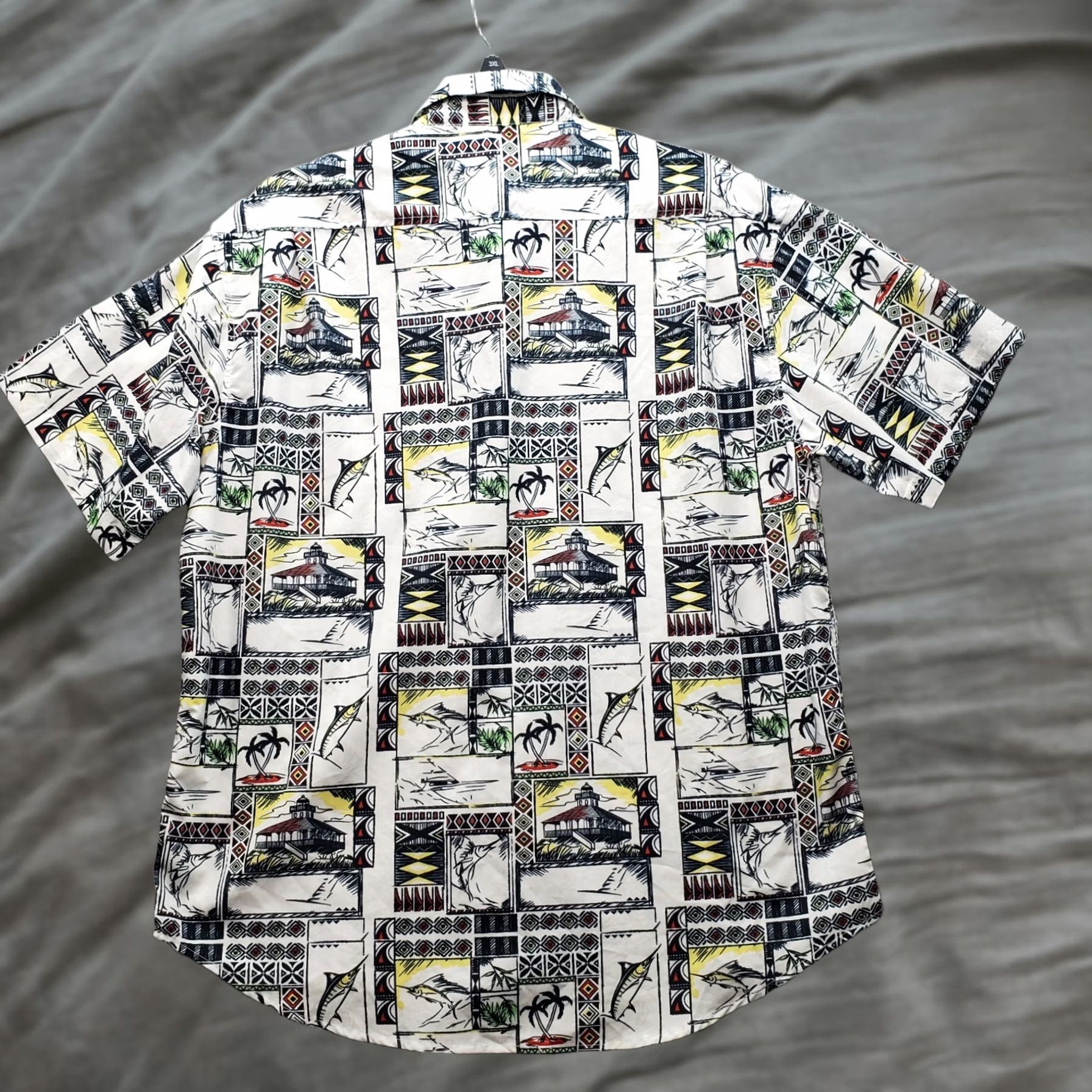 Vintage The Limited N.E. Limited Button-Up Shirt Mens L Multi Marlin Fishing Vacation Chest Pocket Size US L / EU 52-54 / 3 - 1 Thumbnail