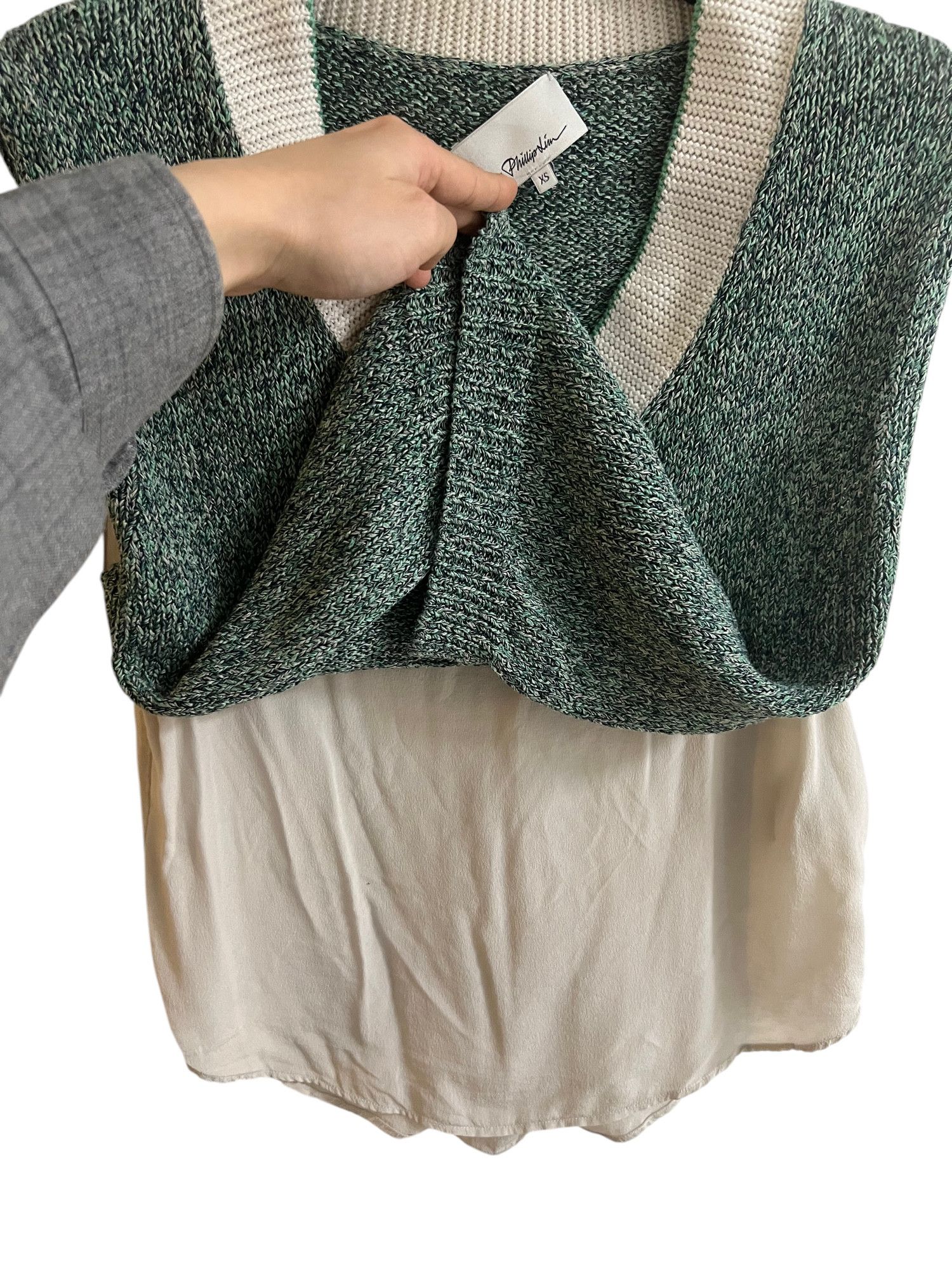 3.1 Phillip Lim Silk Tromp L’ oeil Cotton-Knit Size XS / US 0-2 / IT 36-38 - 13 Thumbnail