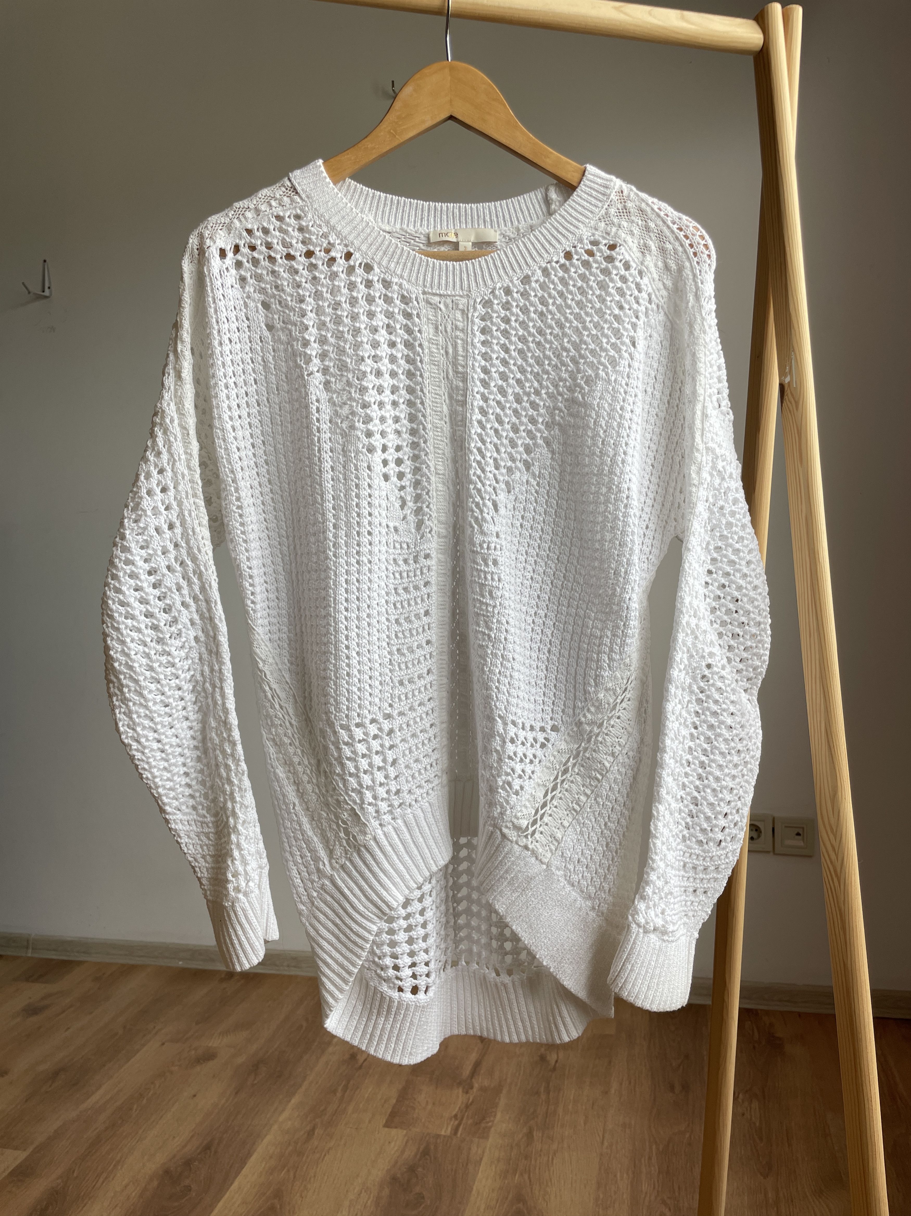 Maje Maje Mazet Crocheted Open Knit Cotton Sweater Size M / US 6-8 / IT 42-44 - 1 Thumbnail
