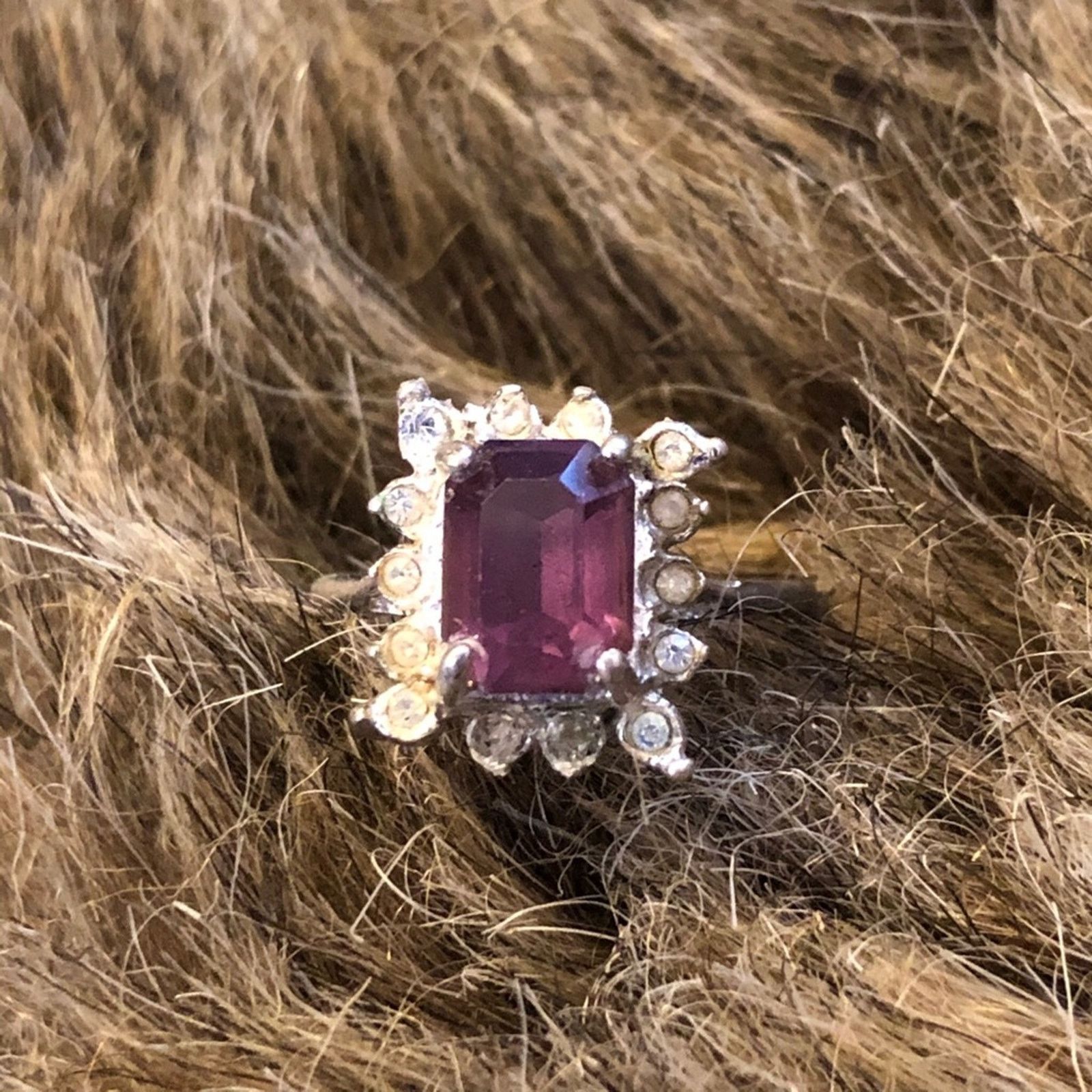 Vintage Vintage 50s Esposito emerald cut amethyst ring Size ONE SIZE - 9 Thumbnail