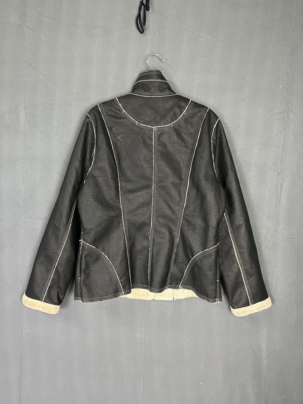 Designer × Kansai Yamamoto × Vintage Kansai Bis Faux Suede Leather Coat Jacket Fleece Lined Size S / US 4 / IT 40 - 3 Thumbnail
