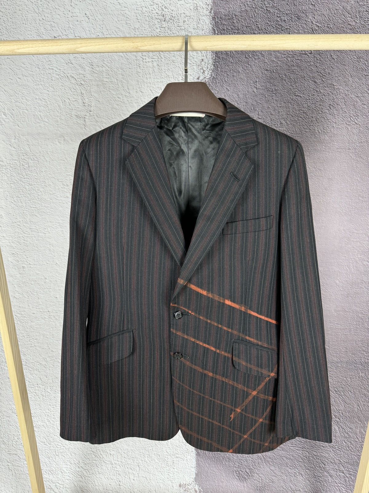 Other PseudoHero striped Custom Made striped draw painted blazer Size 42R - 1 Thumbnail
