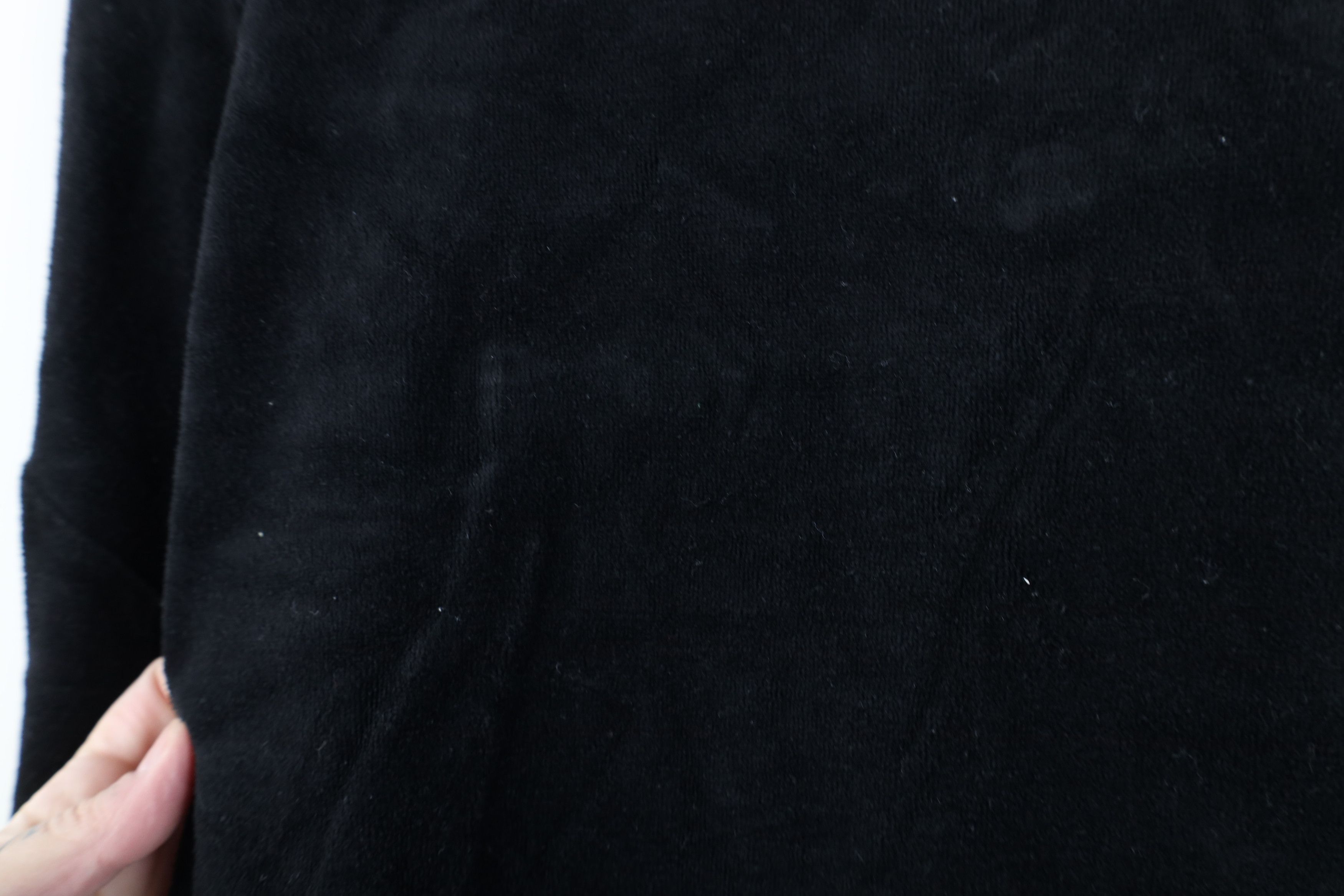 Vintage Vintage 70s Streetwear Blank Velour Long Sleeve Polo Black Size M / US 6-8 / IT 42-44 - 9 Thumbnail