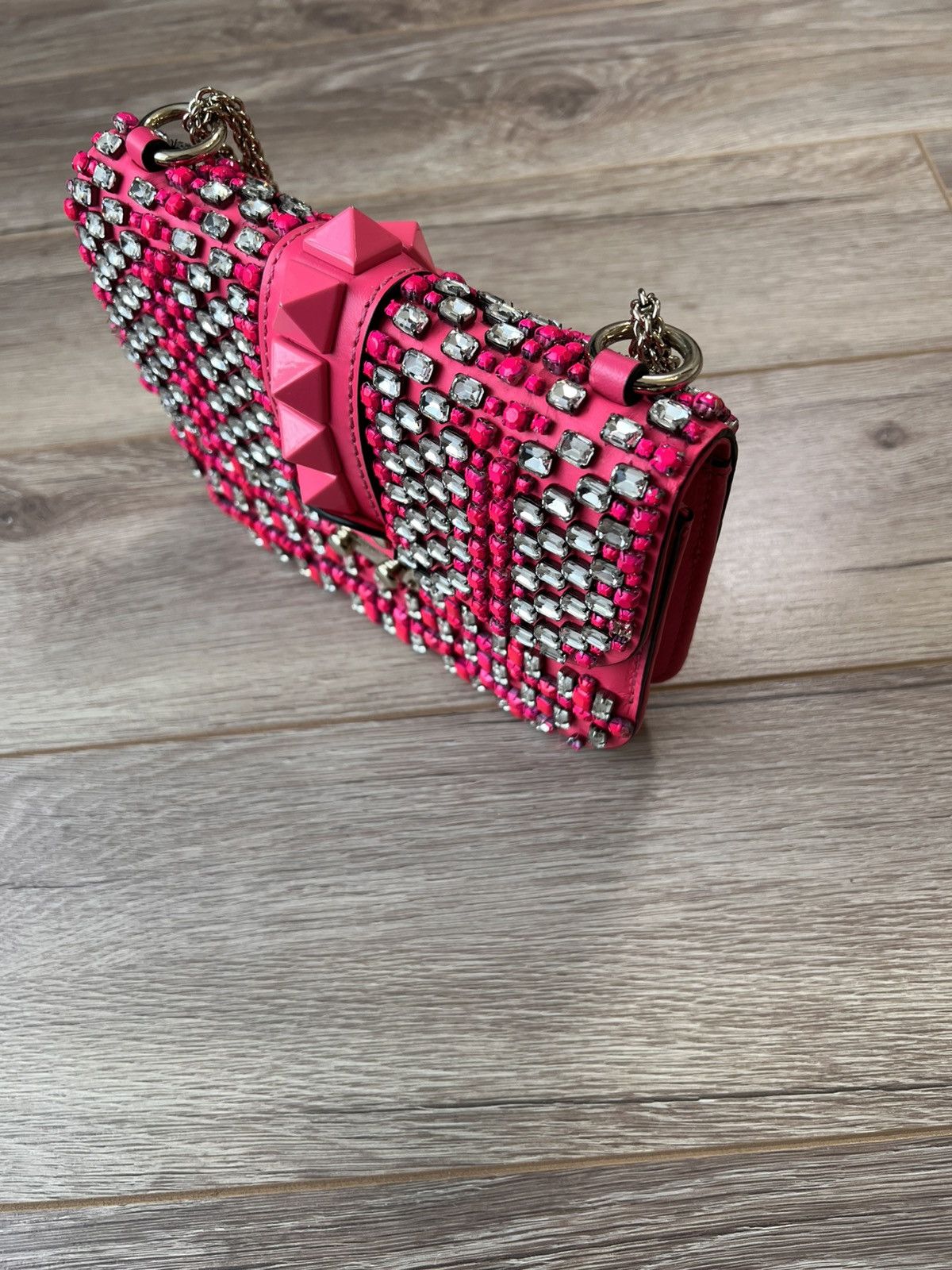 Valentino Valentino Garavani Rockstud Spike Crystal Shoulder Bag Size ONE SIZE - 14 Thumbnail